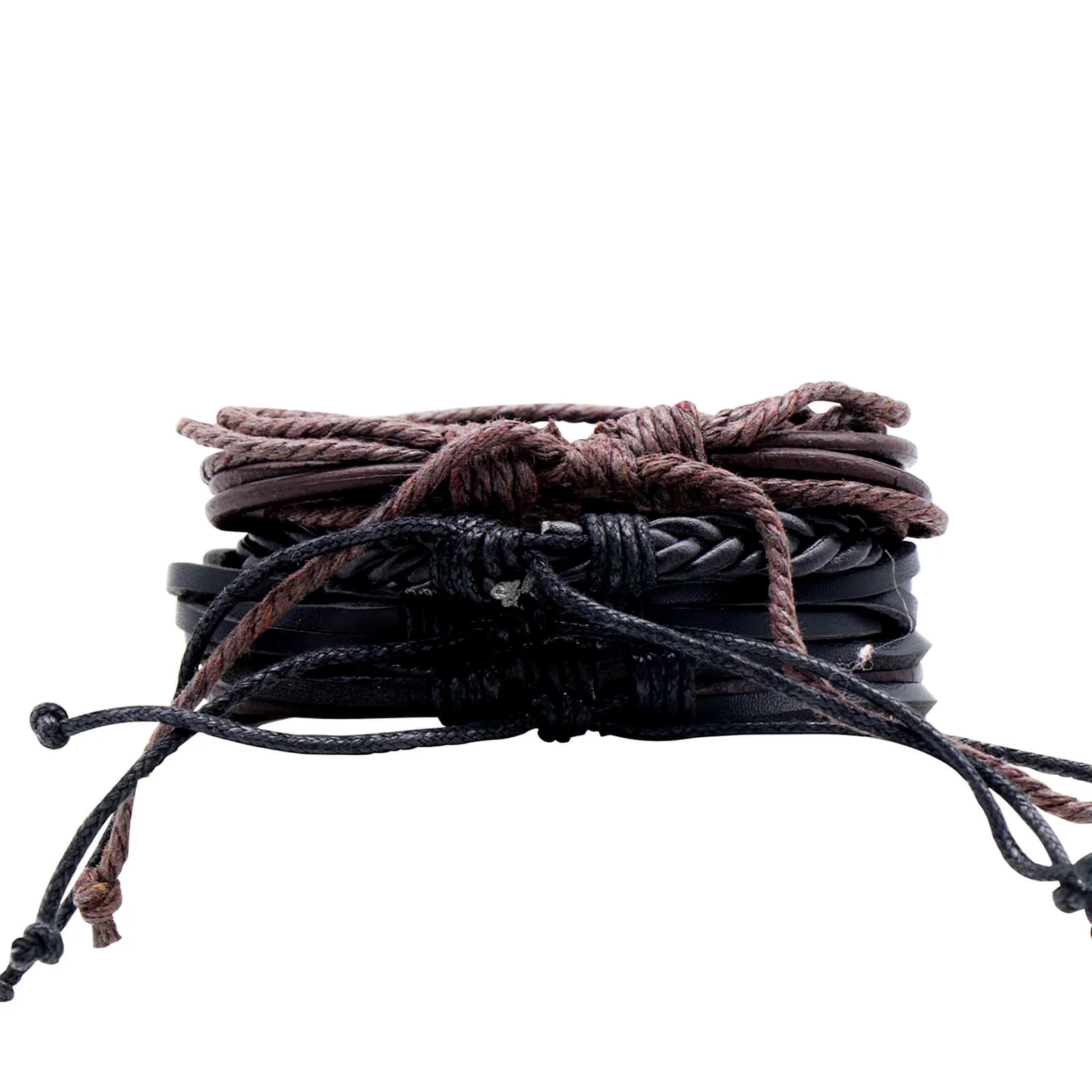 Ryan Black & Tan Set of 4 Men's Bracelets - Image 3