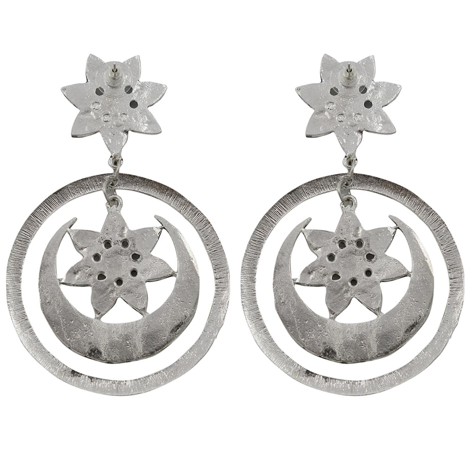 Samaya Silver Oxidized Mirror Earrings - Image 6