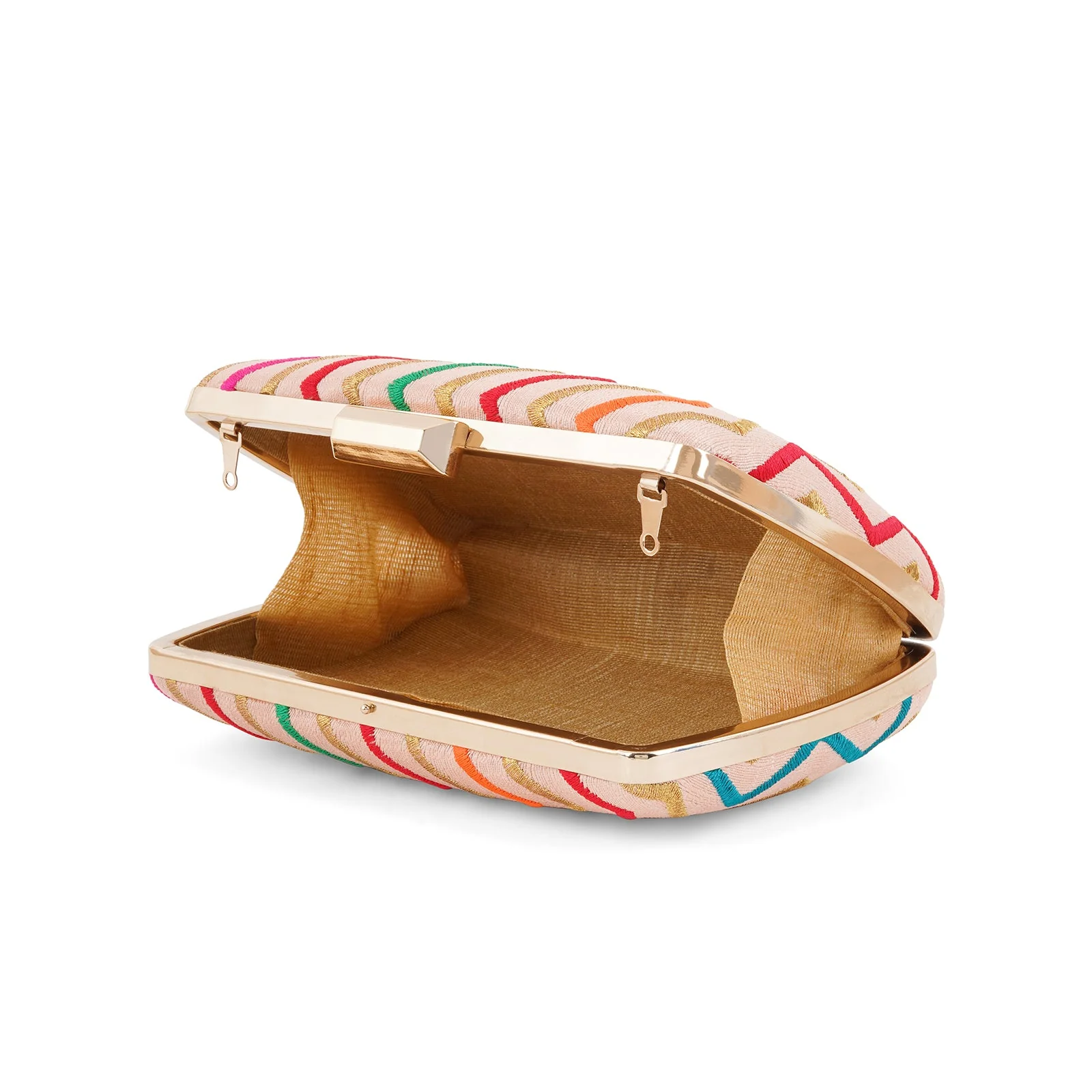 Satrangi Re Pink Embroidered Fabric Clutch - Image 7