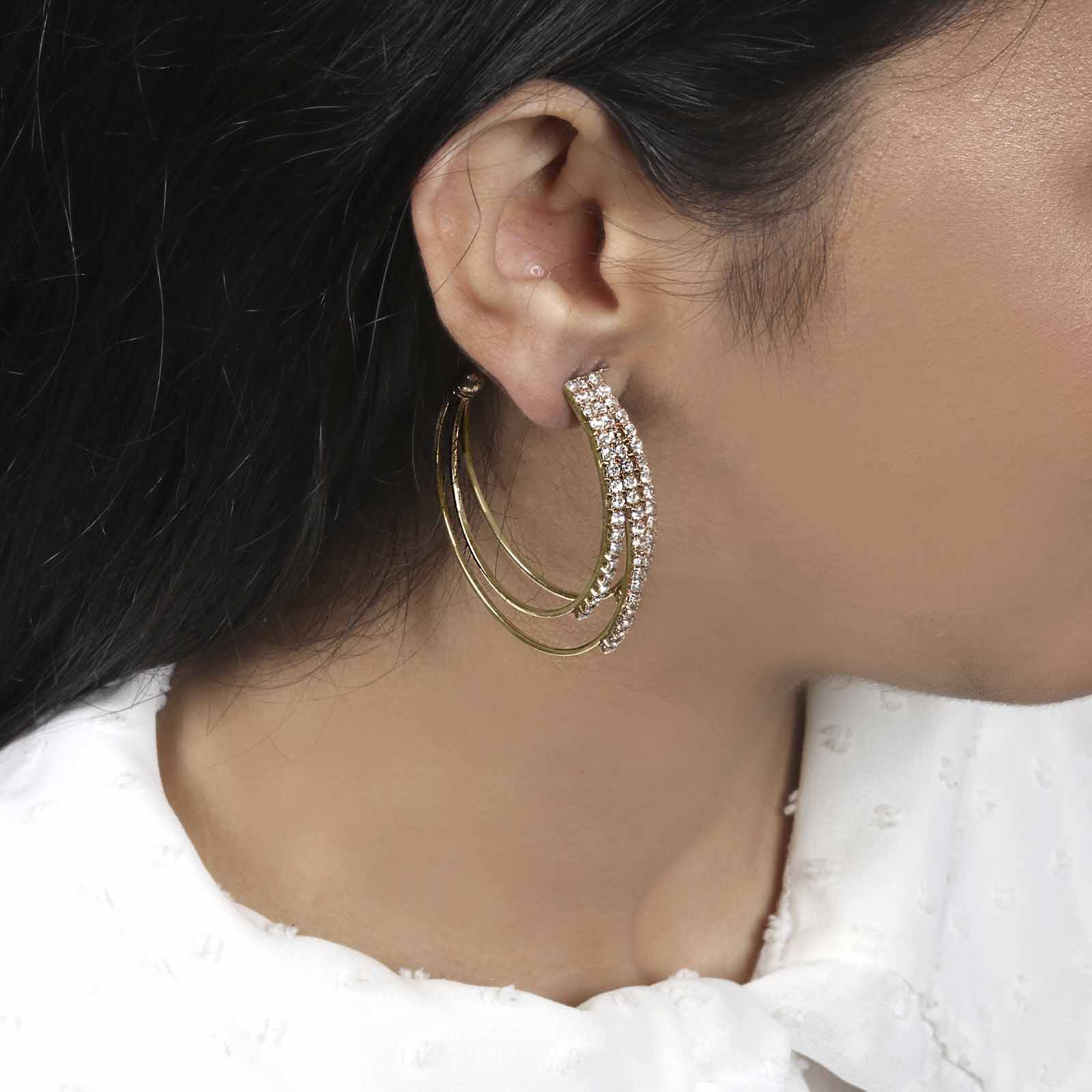 Saturday Night Gold Hoops - Image 2