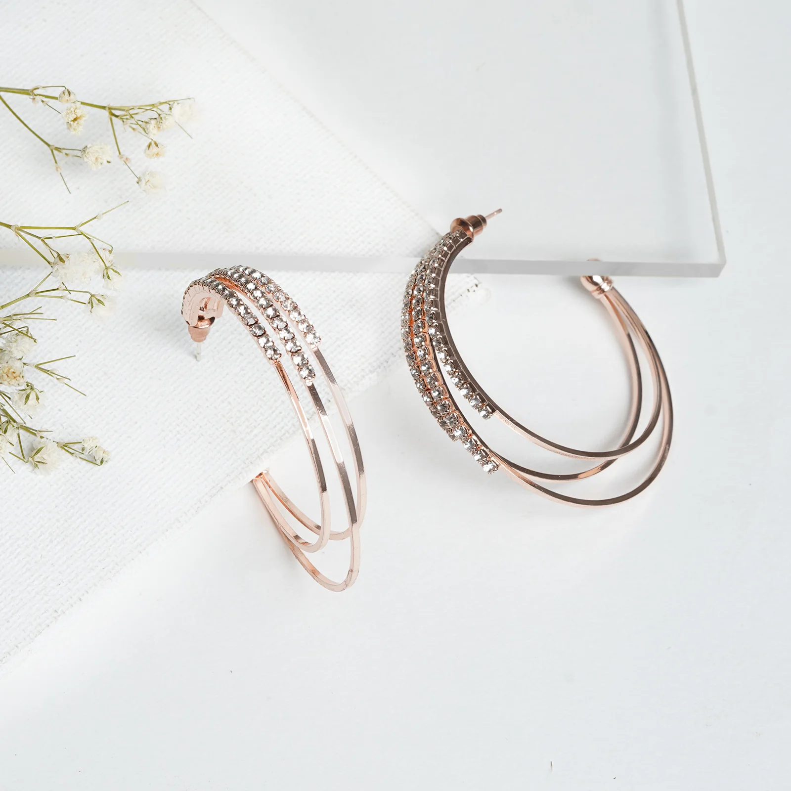 Saturday Night Rose Gold Hoops - Image 2