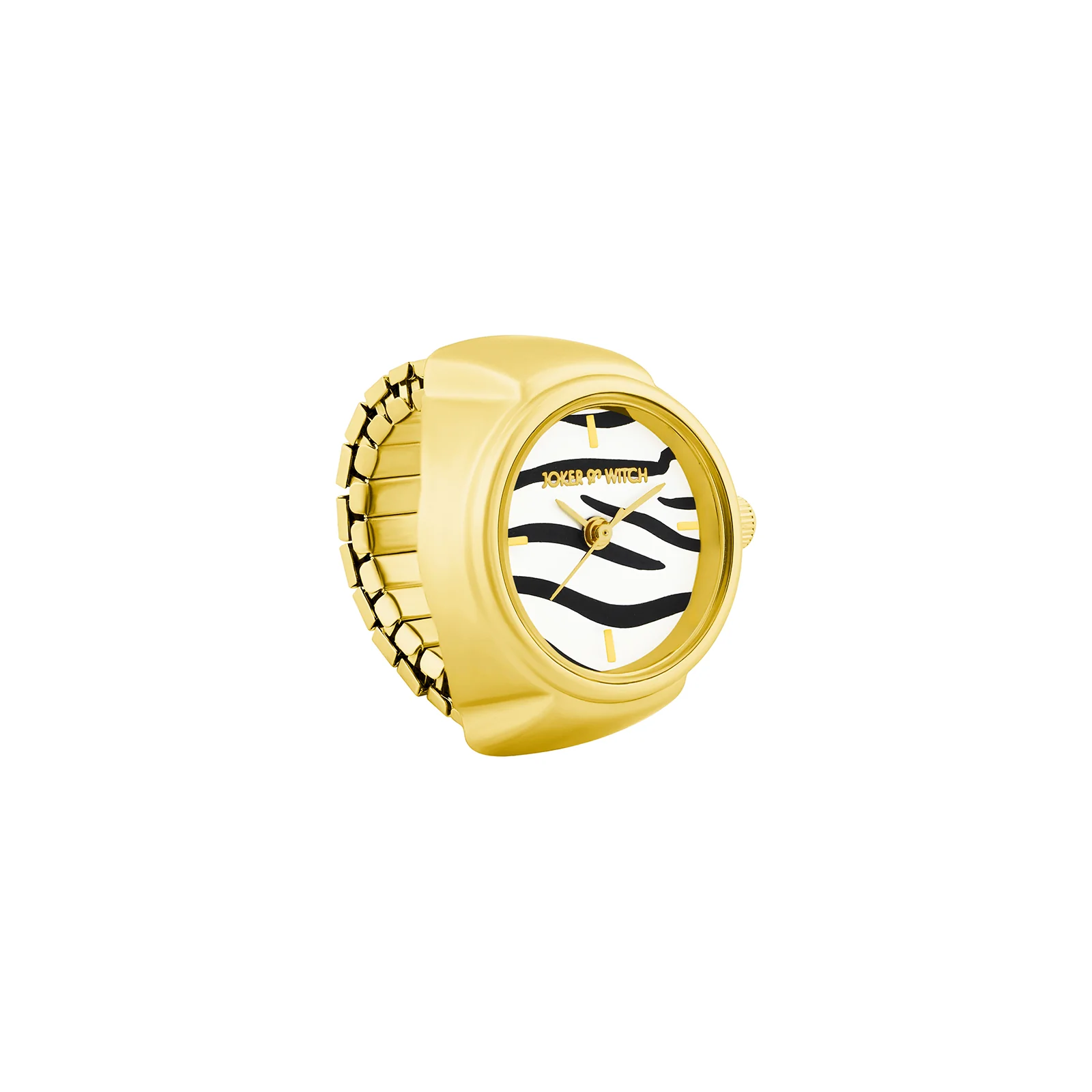 Savanna Zebra Mini Dial Gold Women's Ring Watch - Image 4