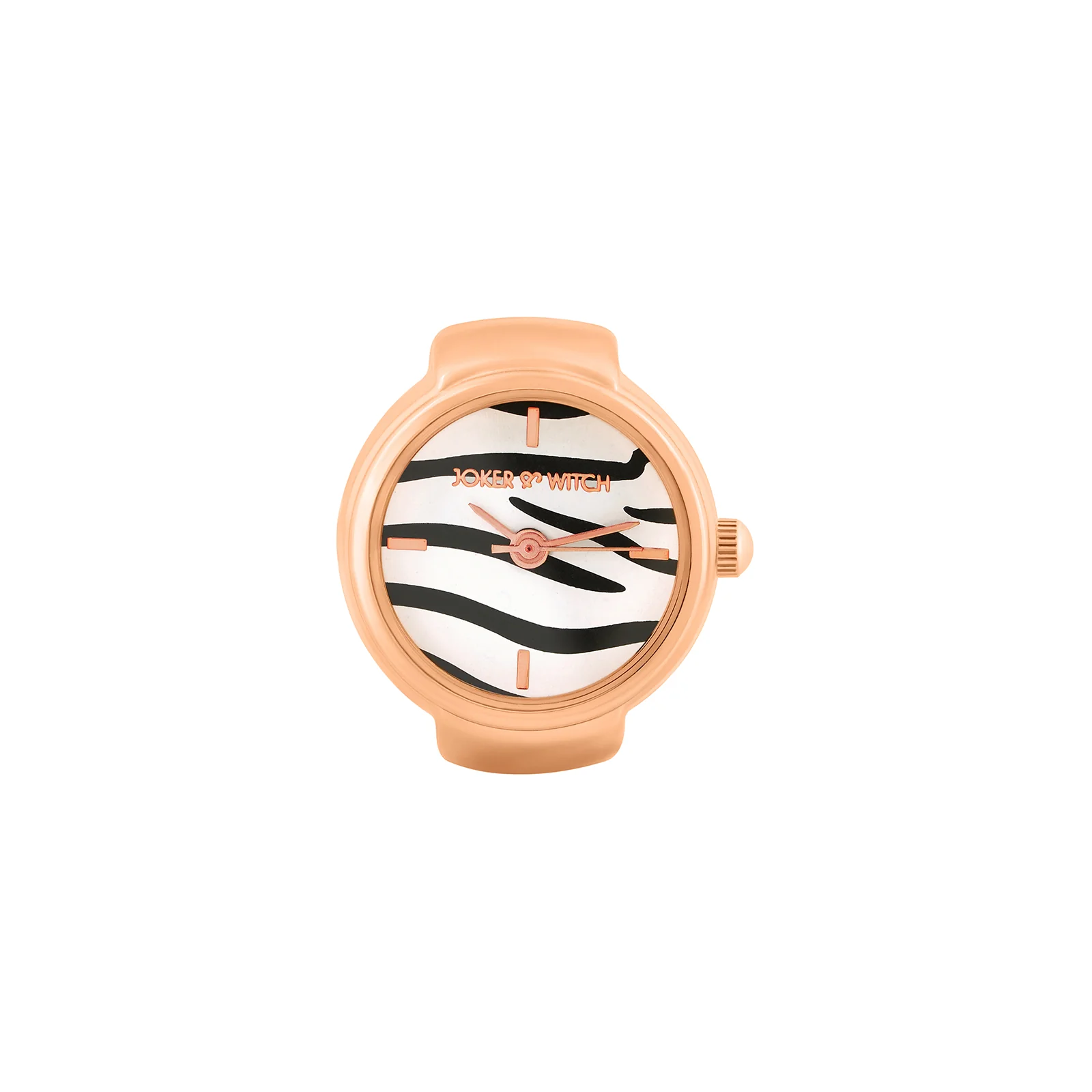 Savanna Zebra Mini Dial Rose Gold Women's Ring Watch - Image 3