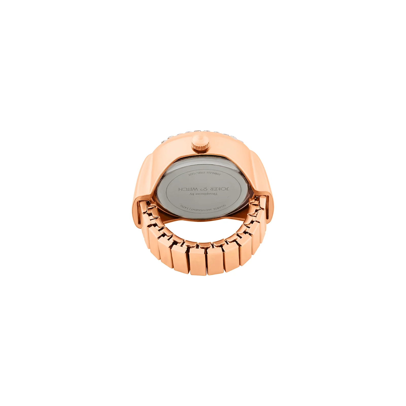 Savanna Zebra Mini Rhinestone Dial Rose Gold Women's Ring Watch - Image 6