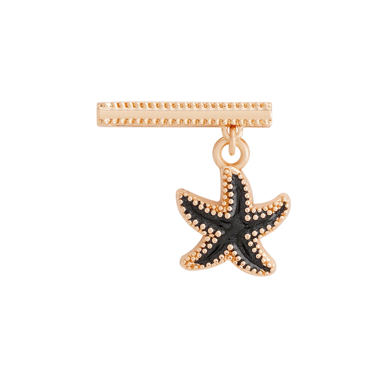 Sea Star Gold & Black Pin Watch Charm - Image 3