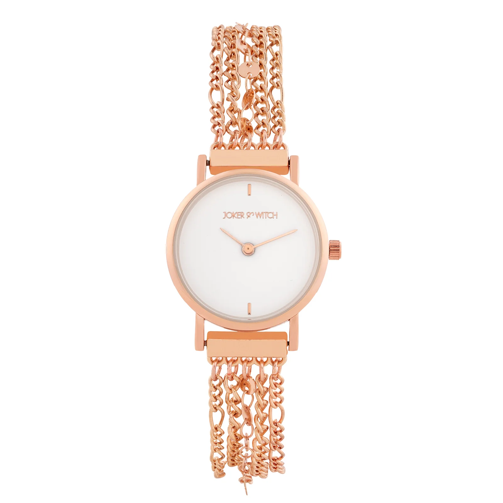 Seraphina White Small Dial Rose Gold Chain Strap Women's Watch - Image 3