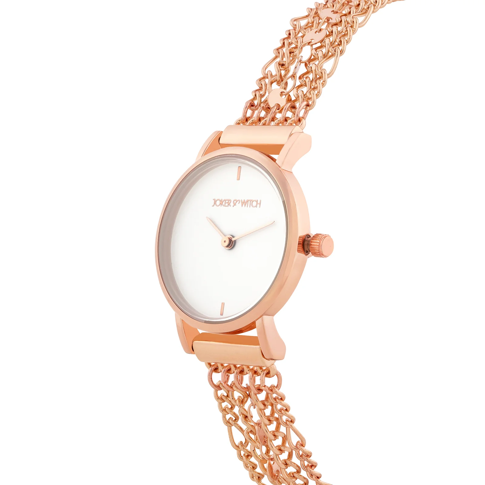 Seraphina White Small Dial Rose Gold Chain Strap Women's Watch - Image 4