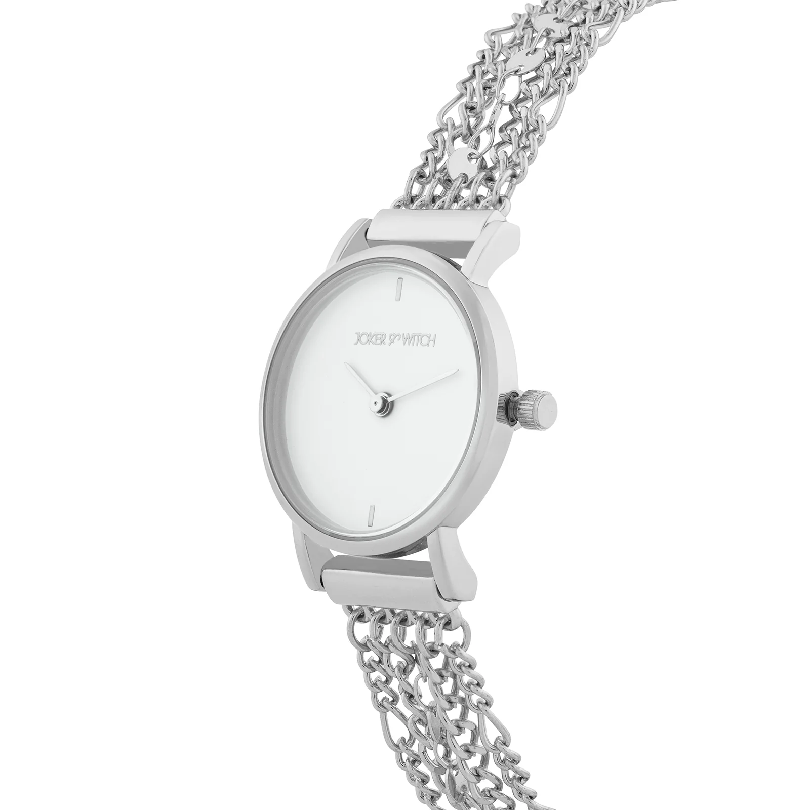 Seraphina White Small Dial Silver Chain Strap Women's Watch - Image 4