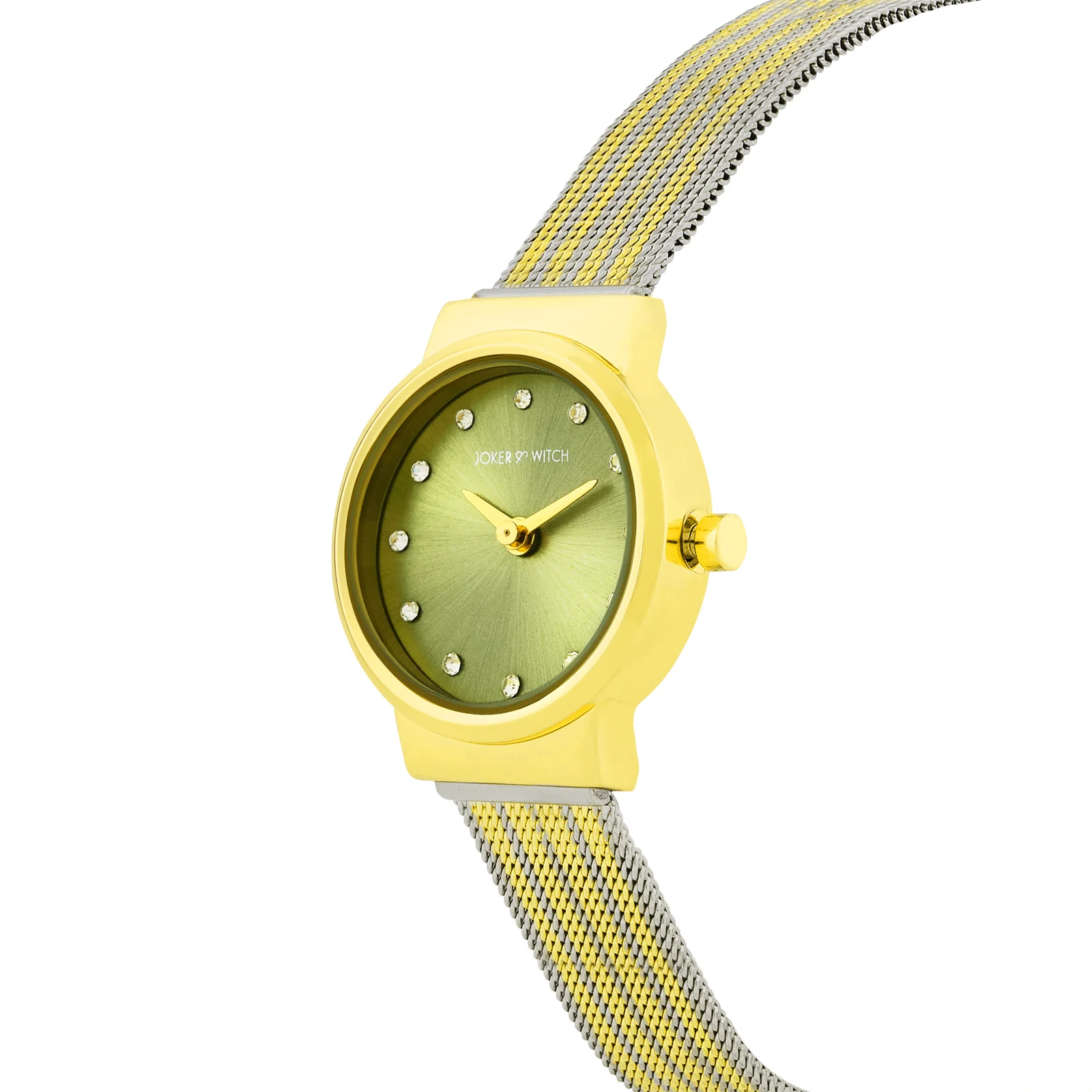 Serena Olive Mini Dial Dual Tone Mesh Strap Women's Watch - Image 4