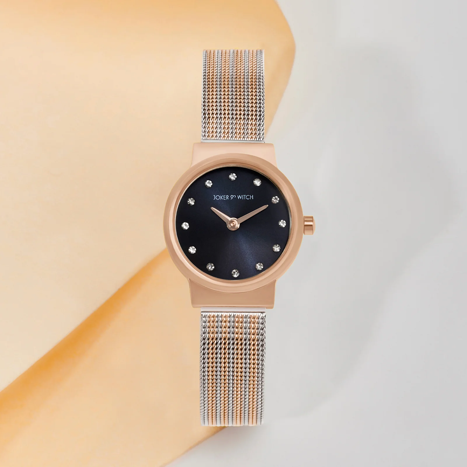 Serena Blue Mini Dial Dual Tone Mesh Strap Women's Watch - Image 2