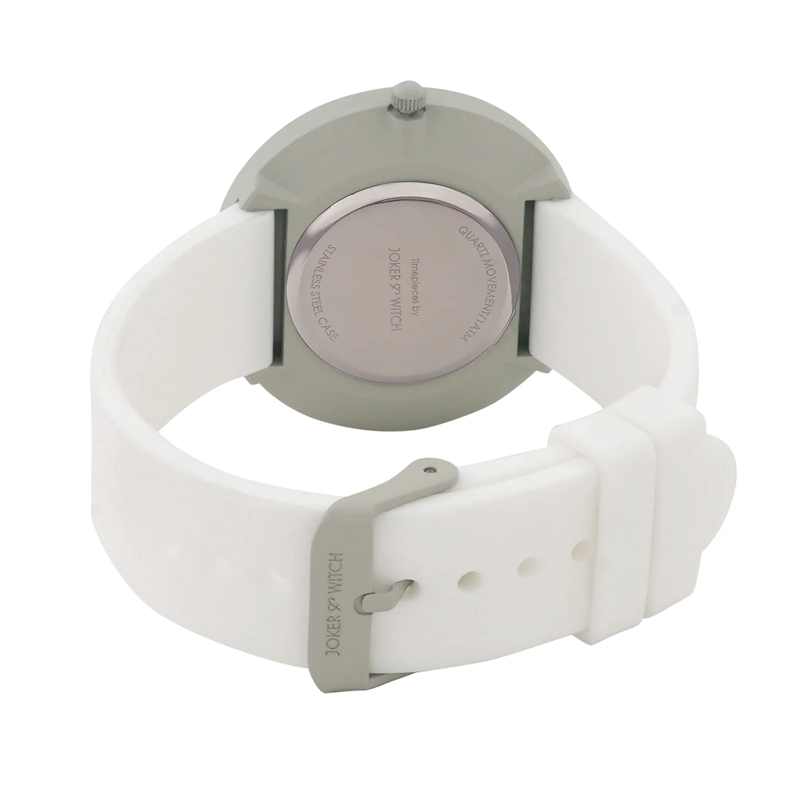 Duet Serenity Large Dial White Silicone Strap Unisex Watch - Image 6