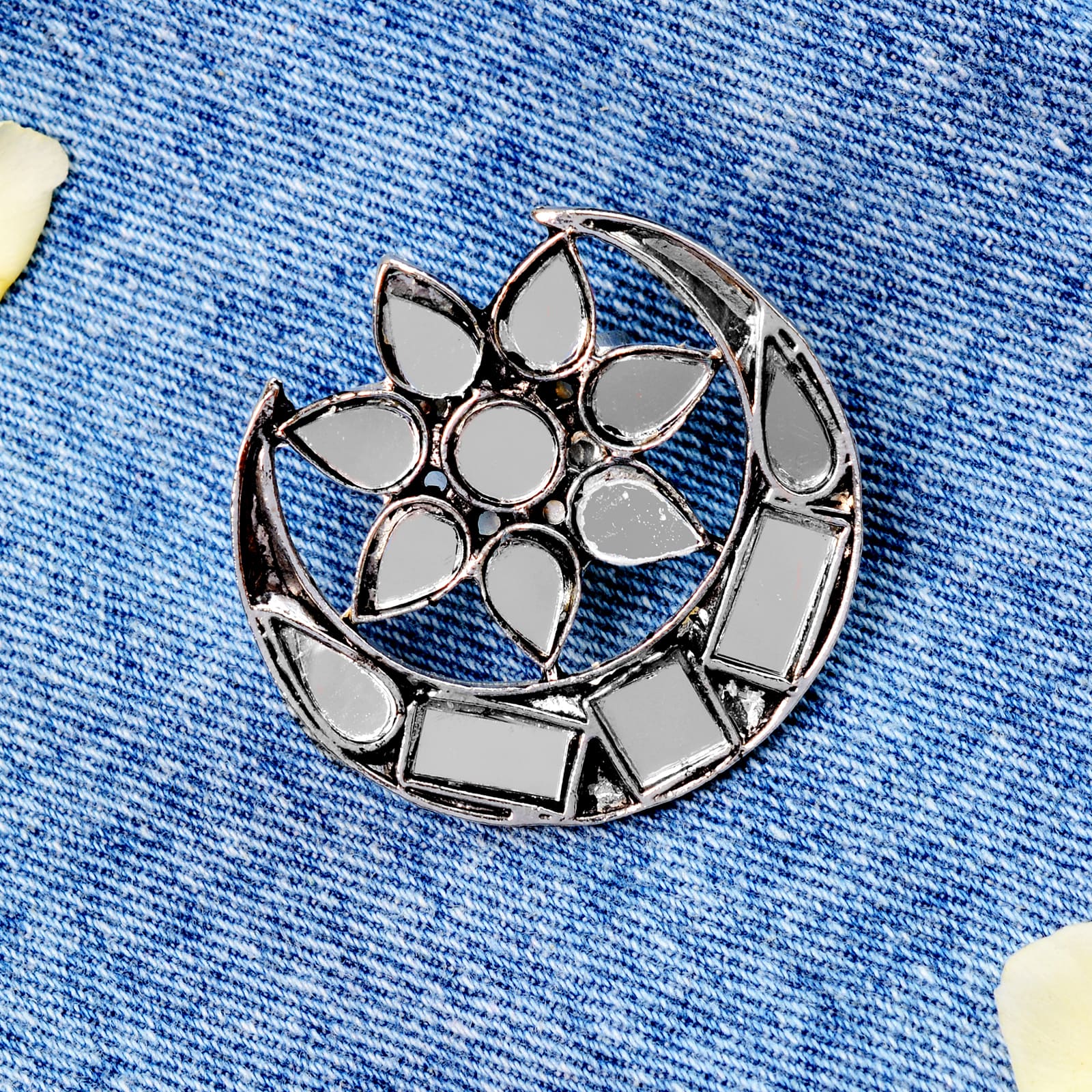 Shagun Silver Oxidized Mirror Ring - Image 2