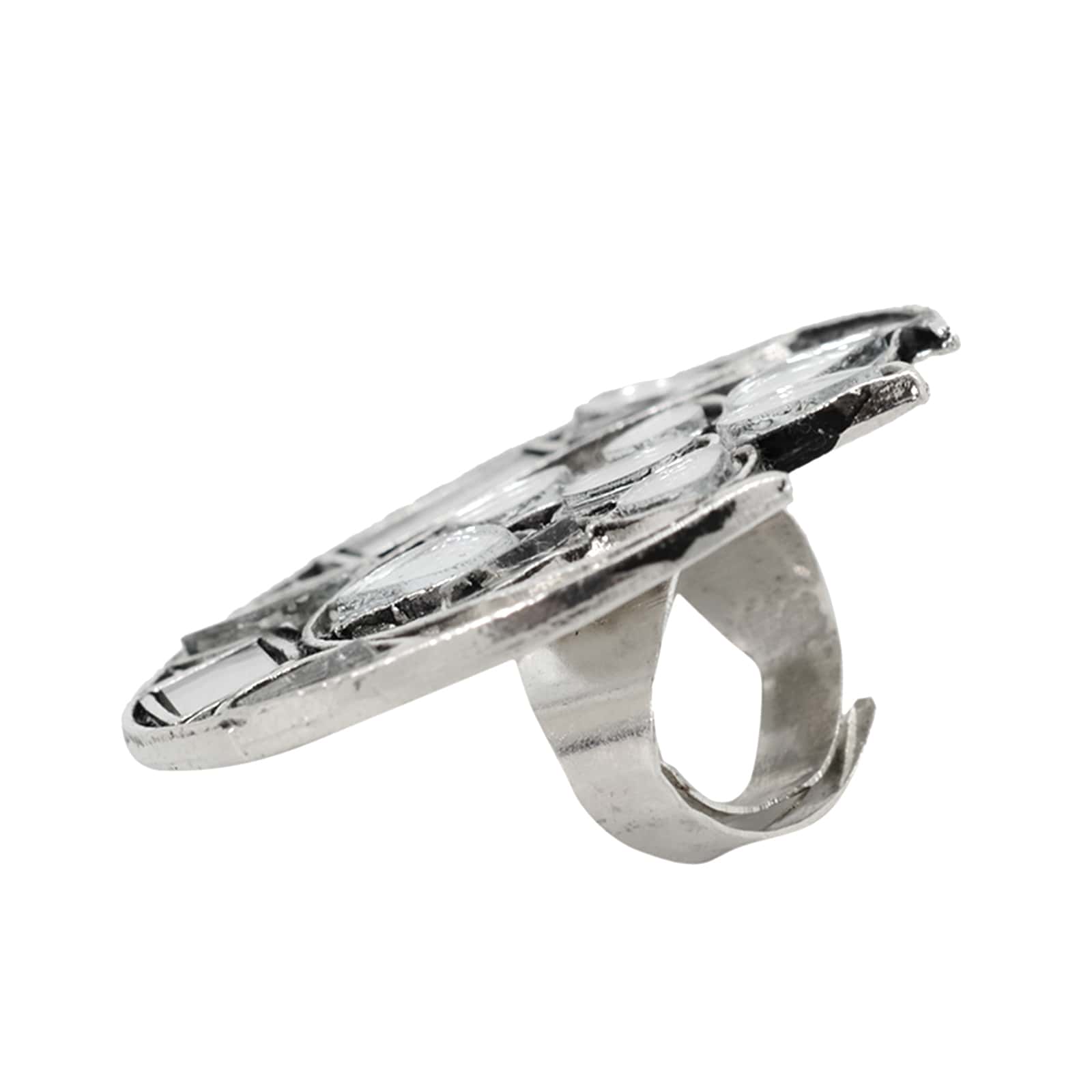 Shagun Silver Oxidized Mirror Ring - Image 6