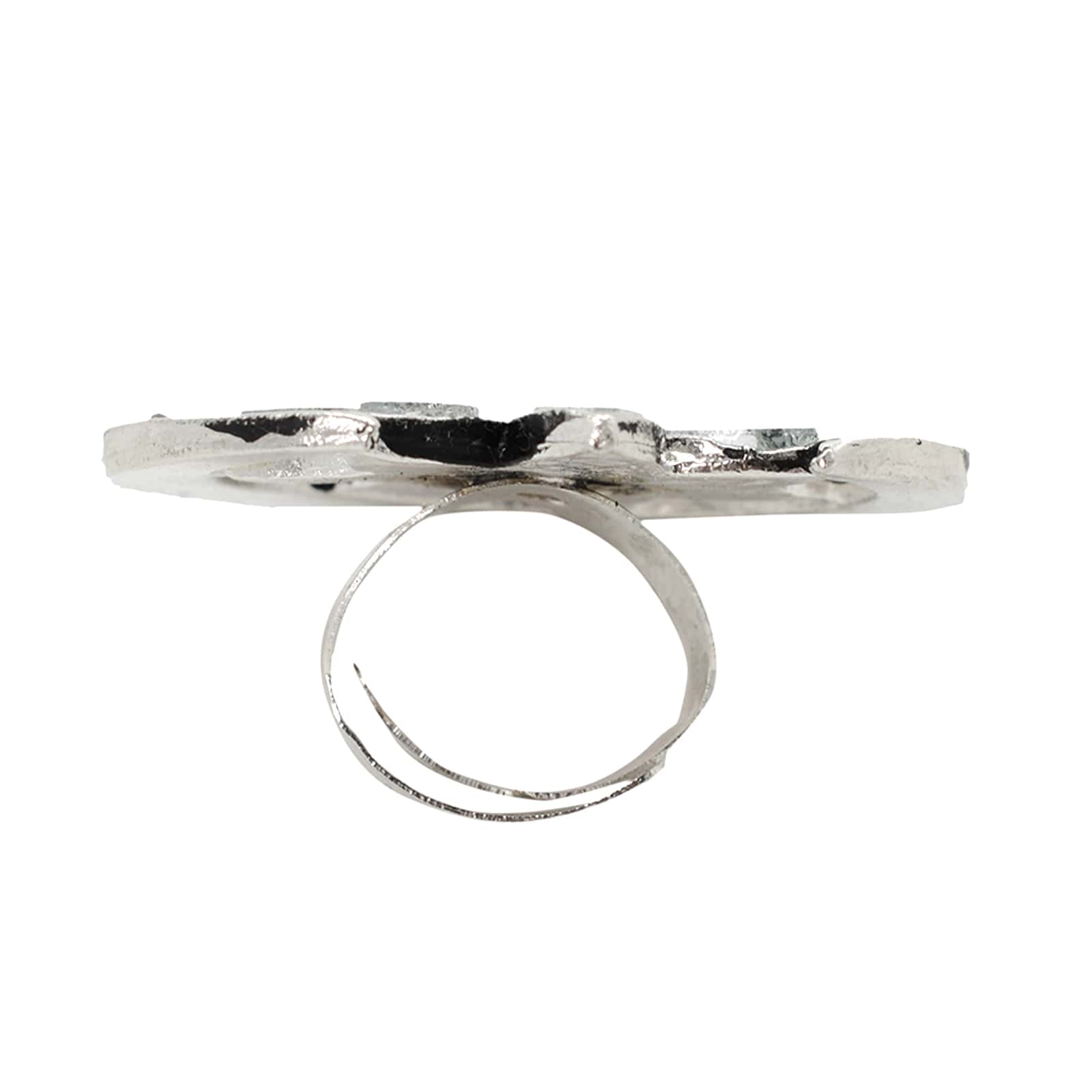 Shagun Silver Oxidized Mirror Ring - Image 7