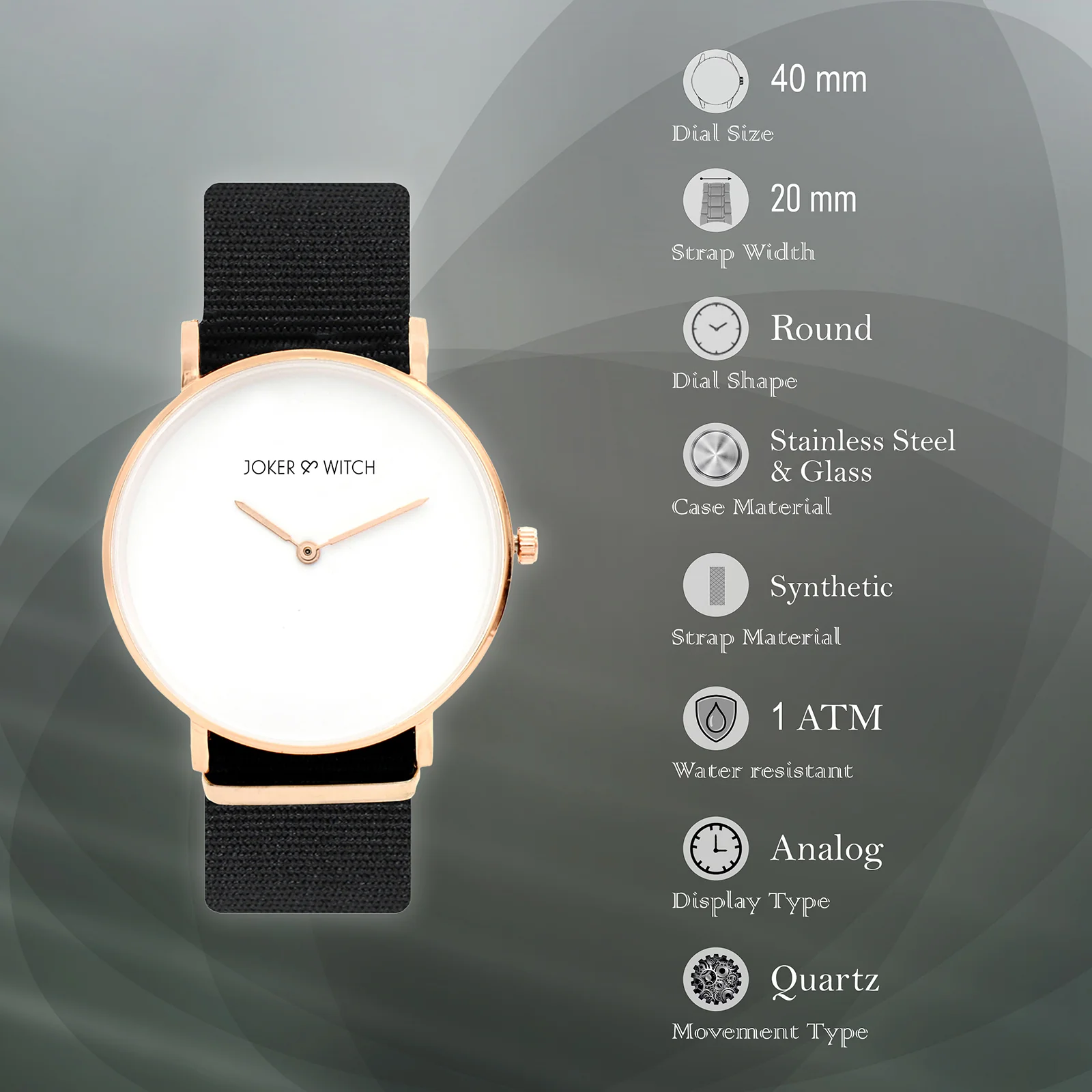 Neo White Large Dial Black Nato Strap Men's Watch - Image 5