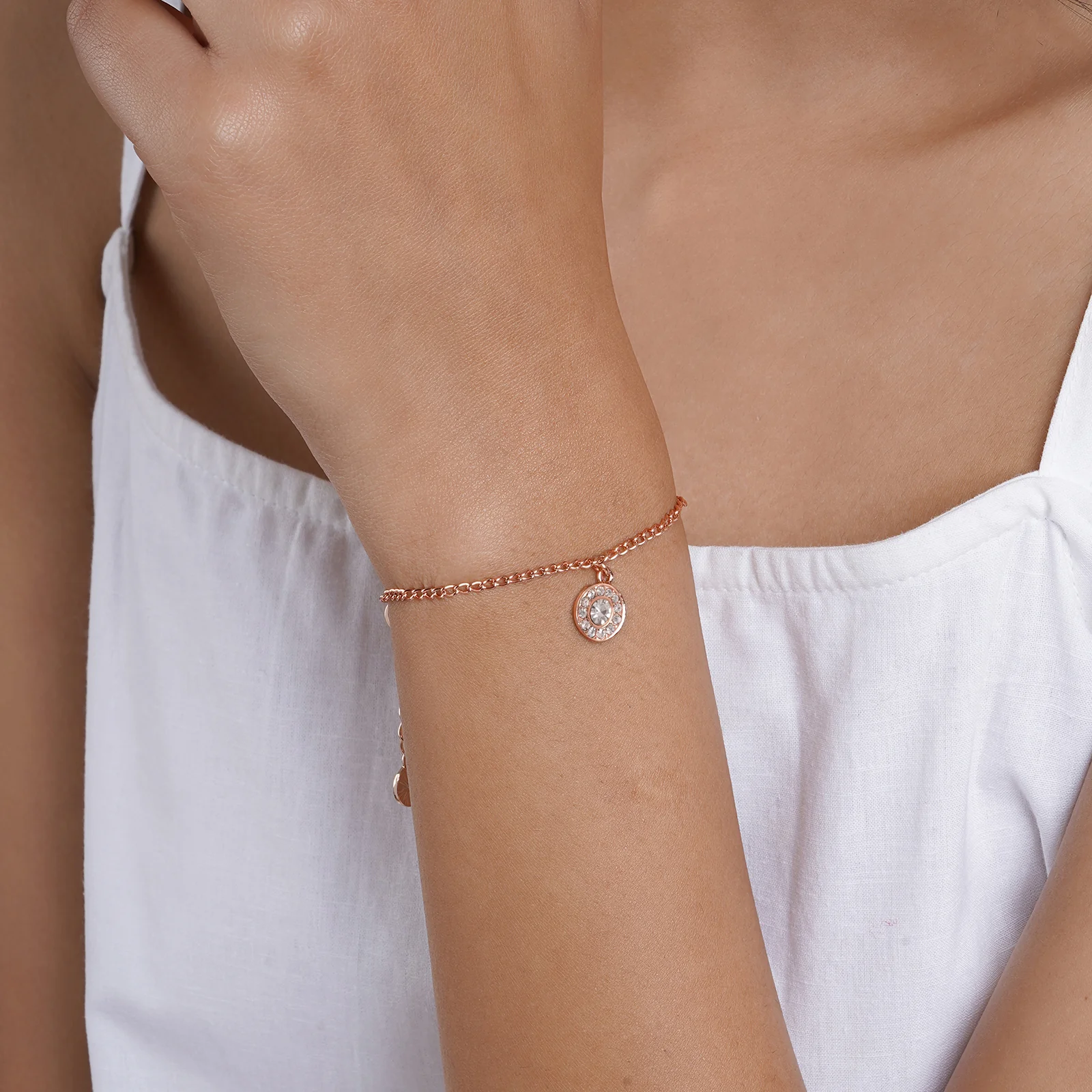 Shine Bright Rose Gold Bracelet Charm - Image 2