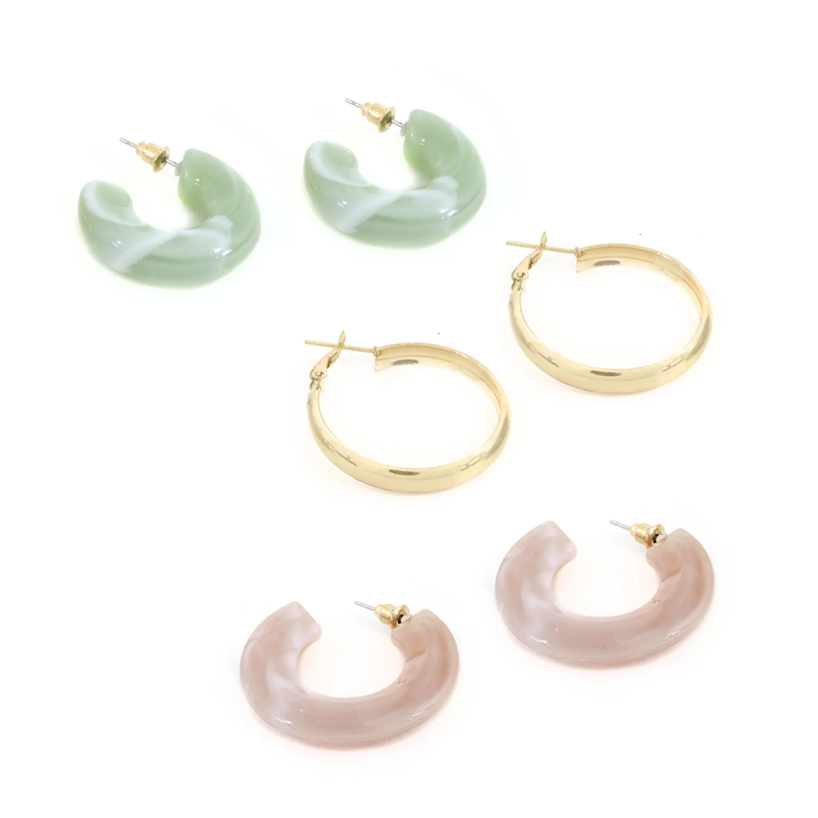 Bewitched Shine On Set of 3 Multi Color Hoop Earrings - Image 4