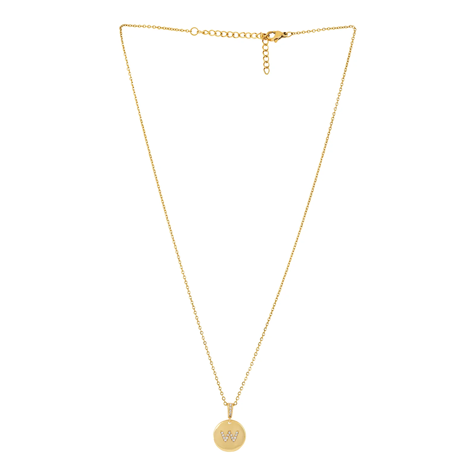 Silken Alphabet W Necklace - Image 3
