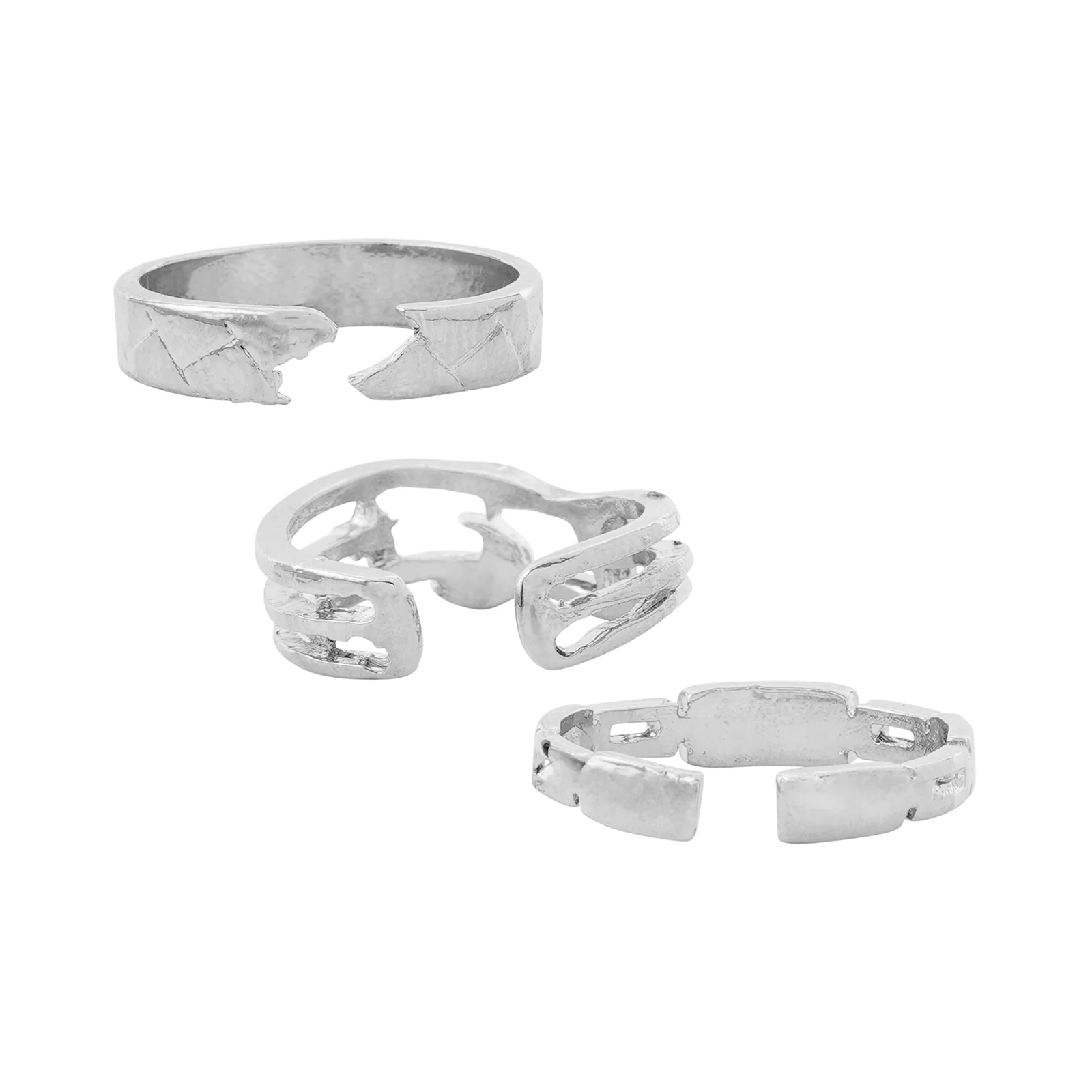 Simon Men's Silver And Black Rings - Image 5