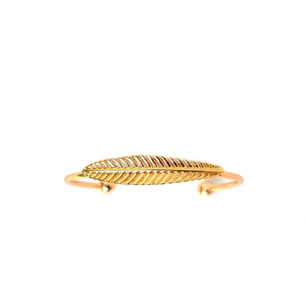 Single Leaf Gold Bracelet - Image 5
