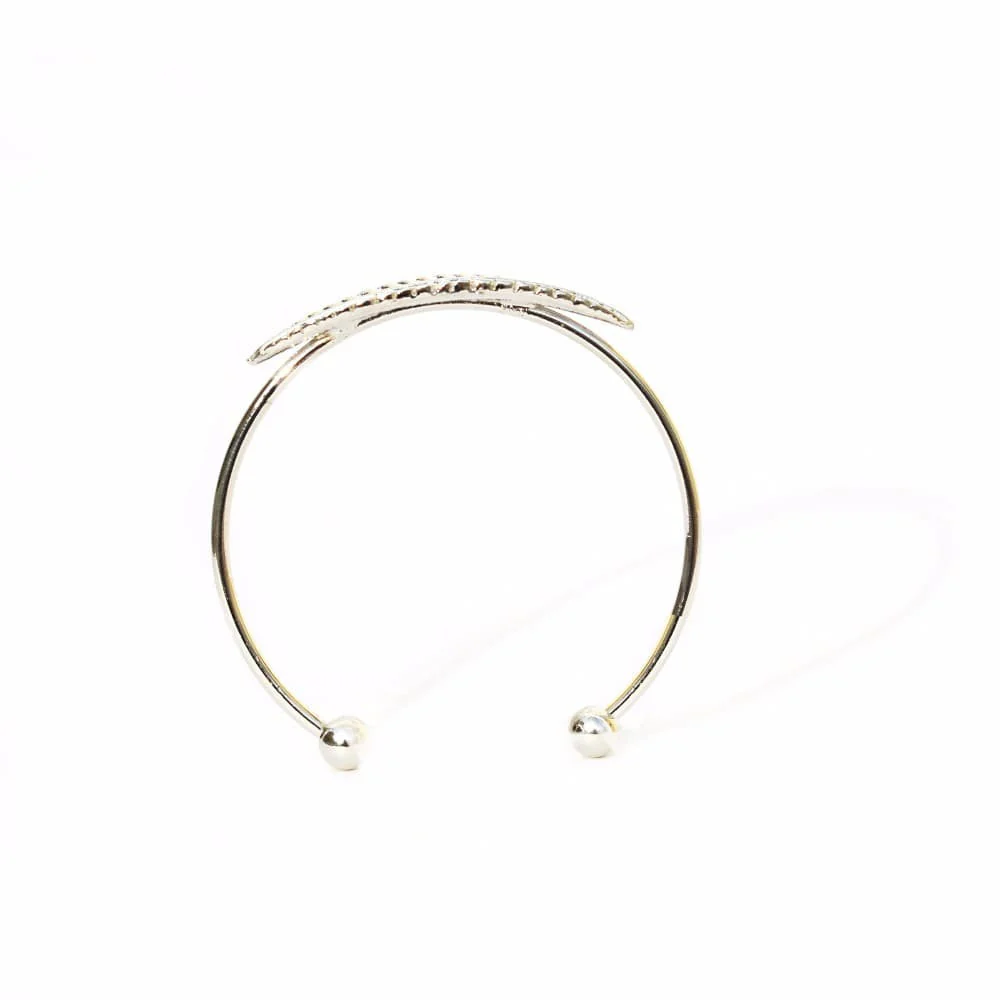 Single Leaf Silver Bracelet - Image 5