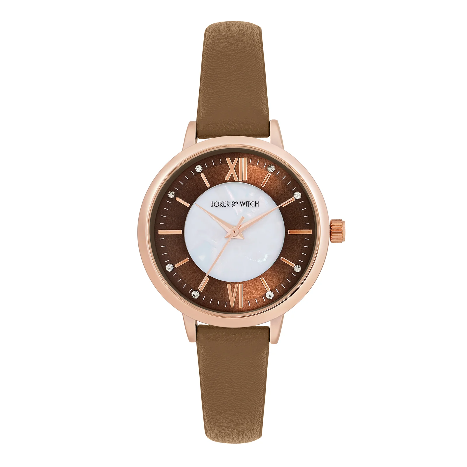 Skyfall Brown and MOP Medium Dial Brown PU Strap Women's Watch - Image 3