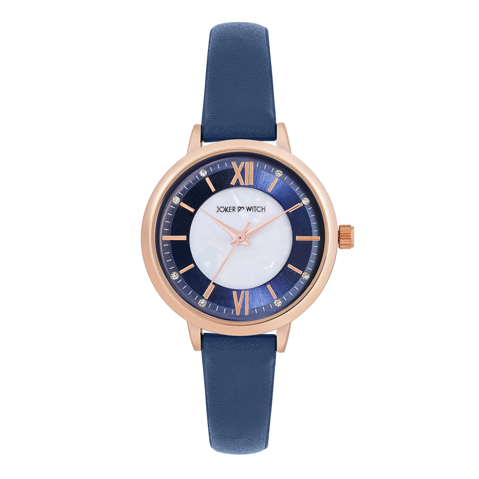 Skyfall Dark Blue and MOP Medium Dial Dark Blue PU Strap Women's Watch - Image 3