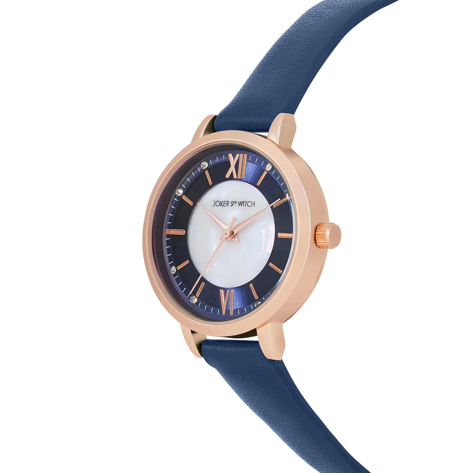 Skyfall Dark Blue and MOP Medium Dial Dark Blue PU Strap Women's Watch - Image 4
