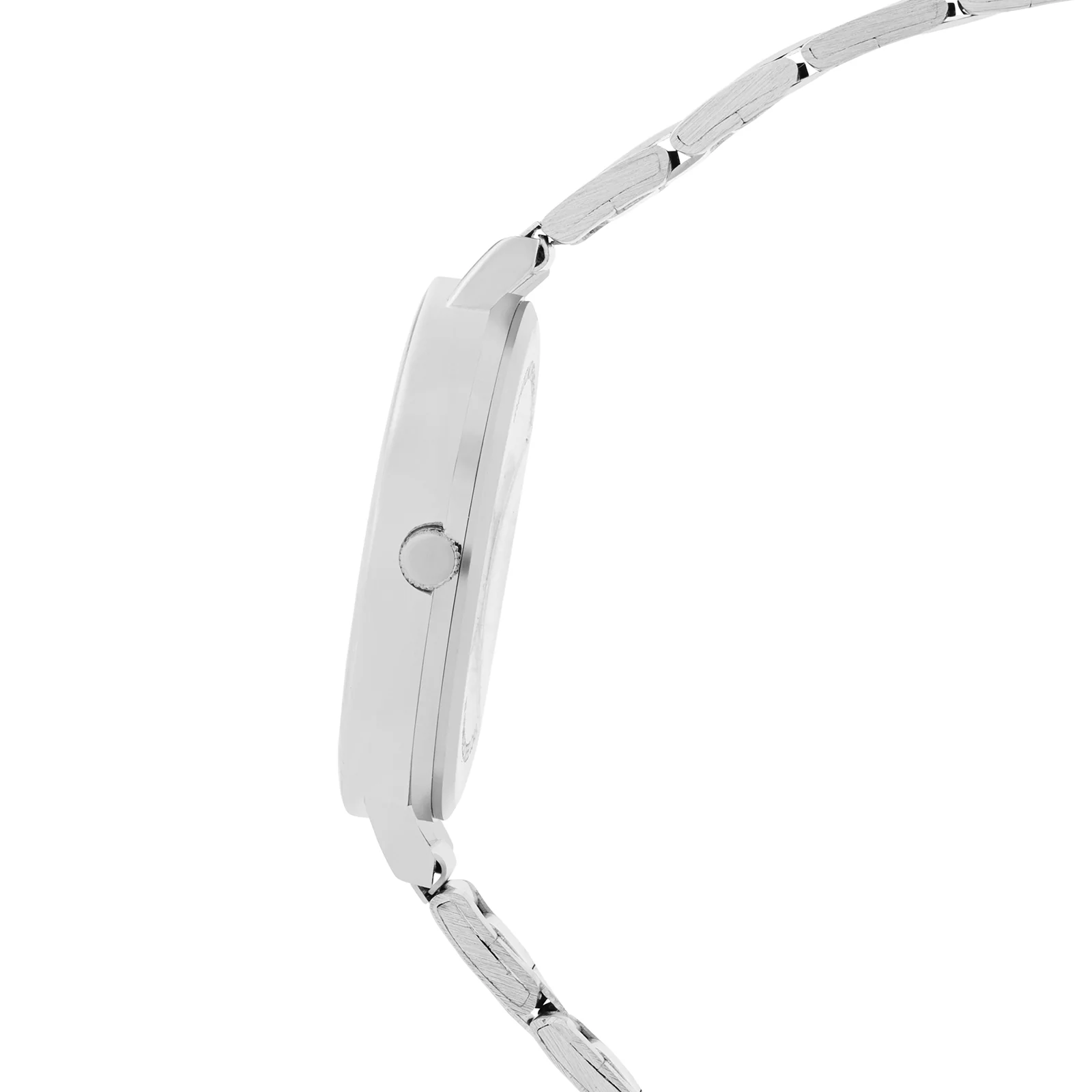 Sleek Black Large Dial Silver Linked Chain Strap Women's Watch - Image 5
