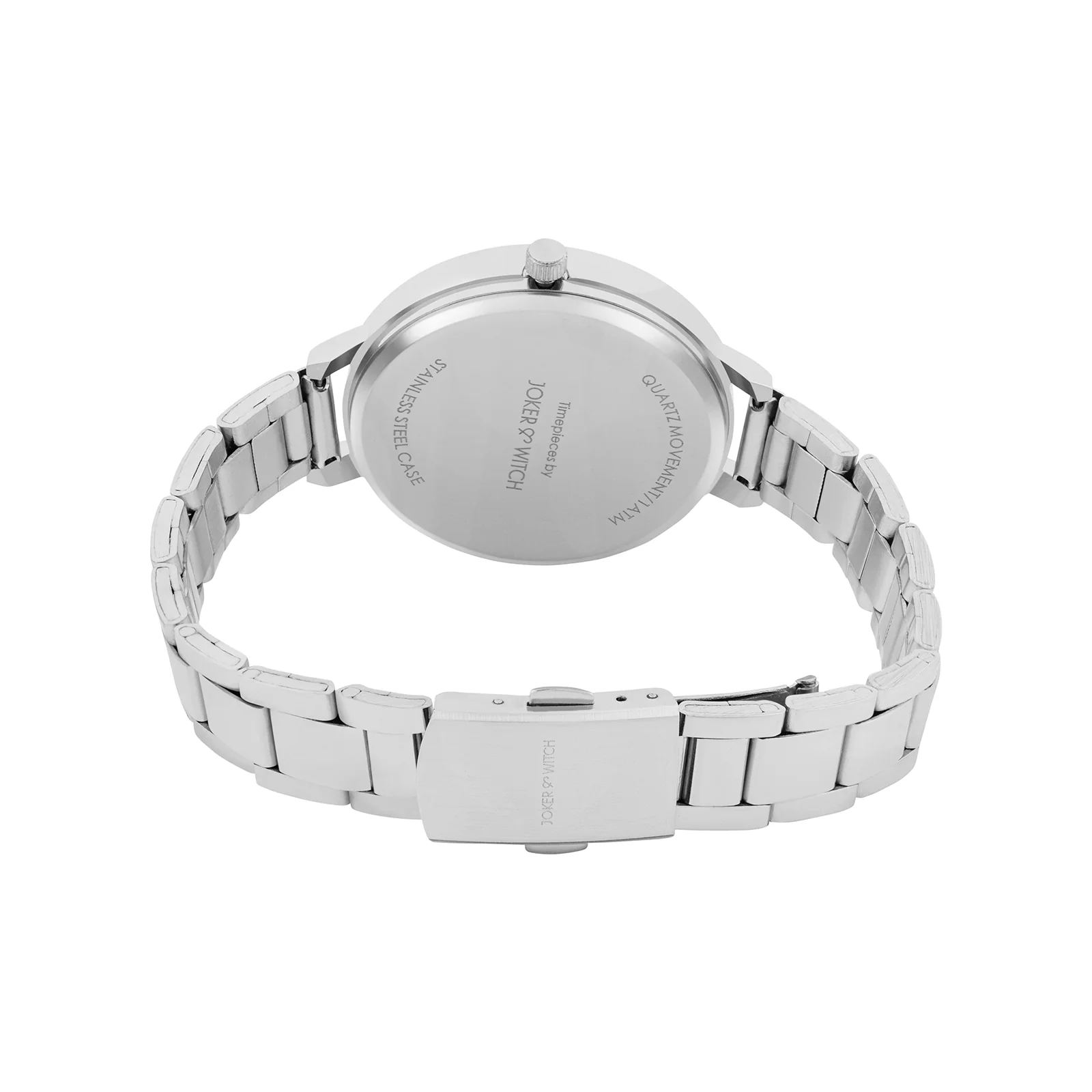 Sleek Black Large Dial Silver Linked Chain Strap Women's Watch - Image 6