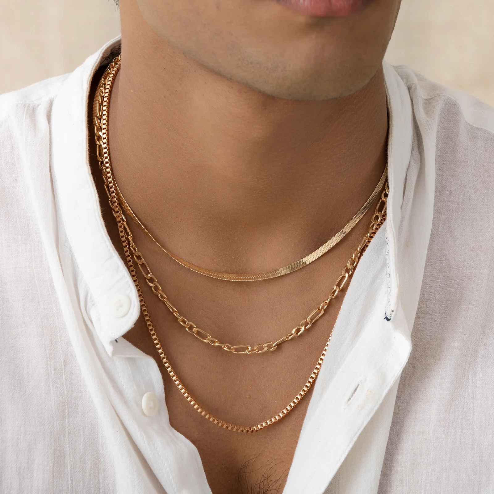 Sleek Gold Layered Necklace - Image 2