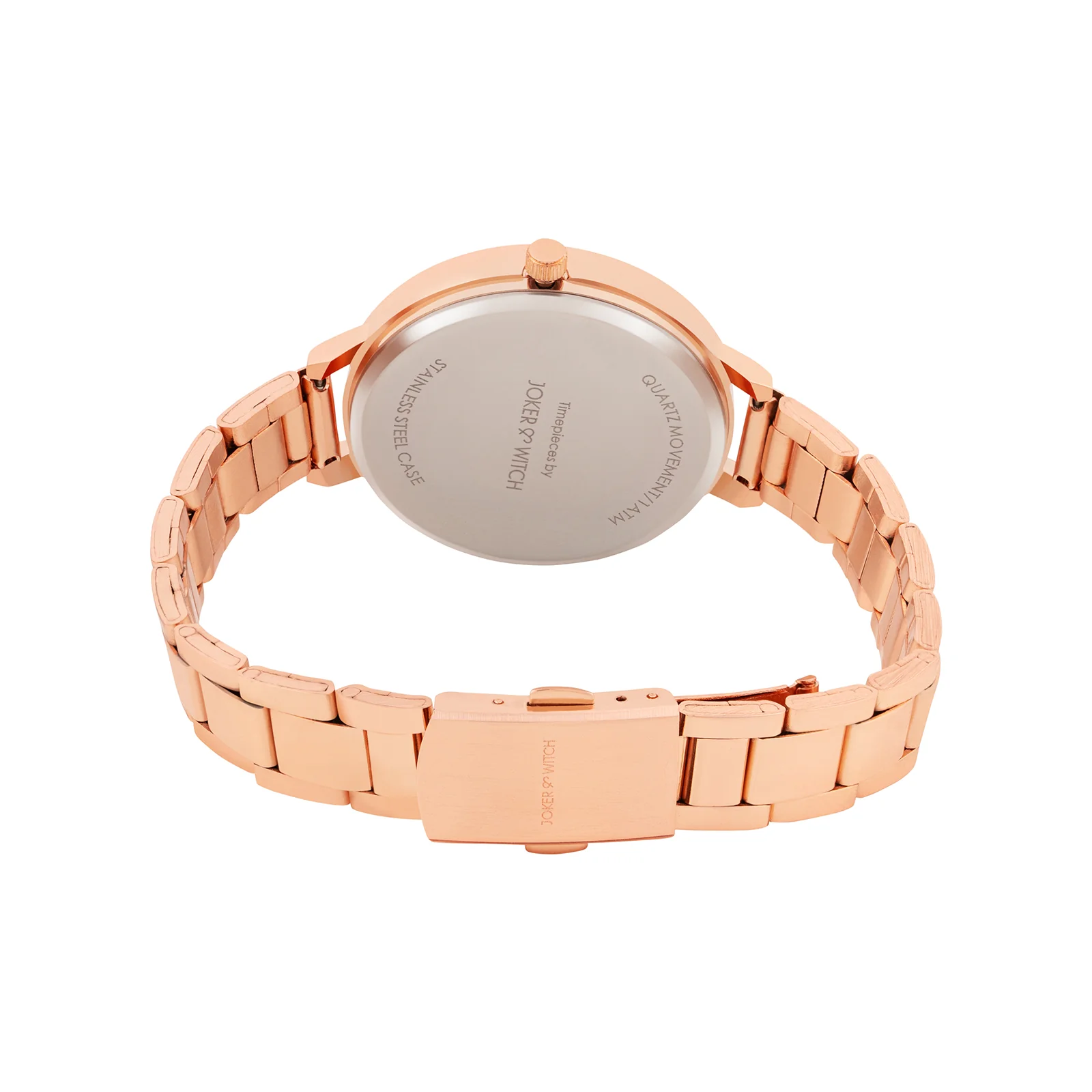 Sleek Maroon Large Dial Rose Gold Linked Chain Strap Women's Watch - Image 6