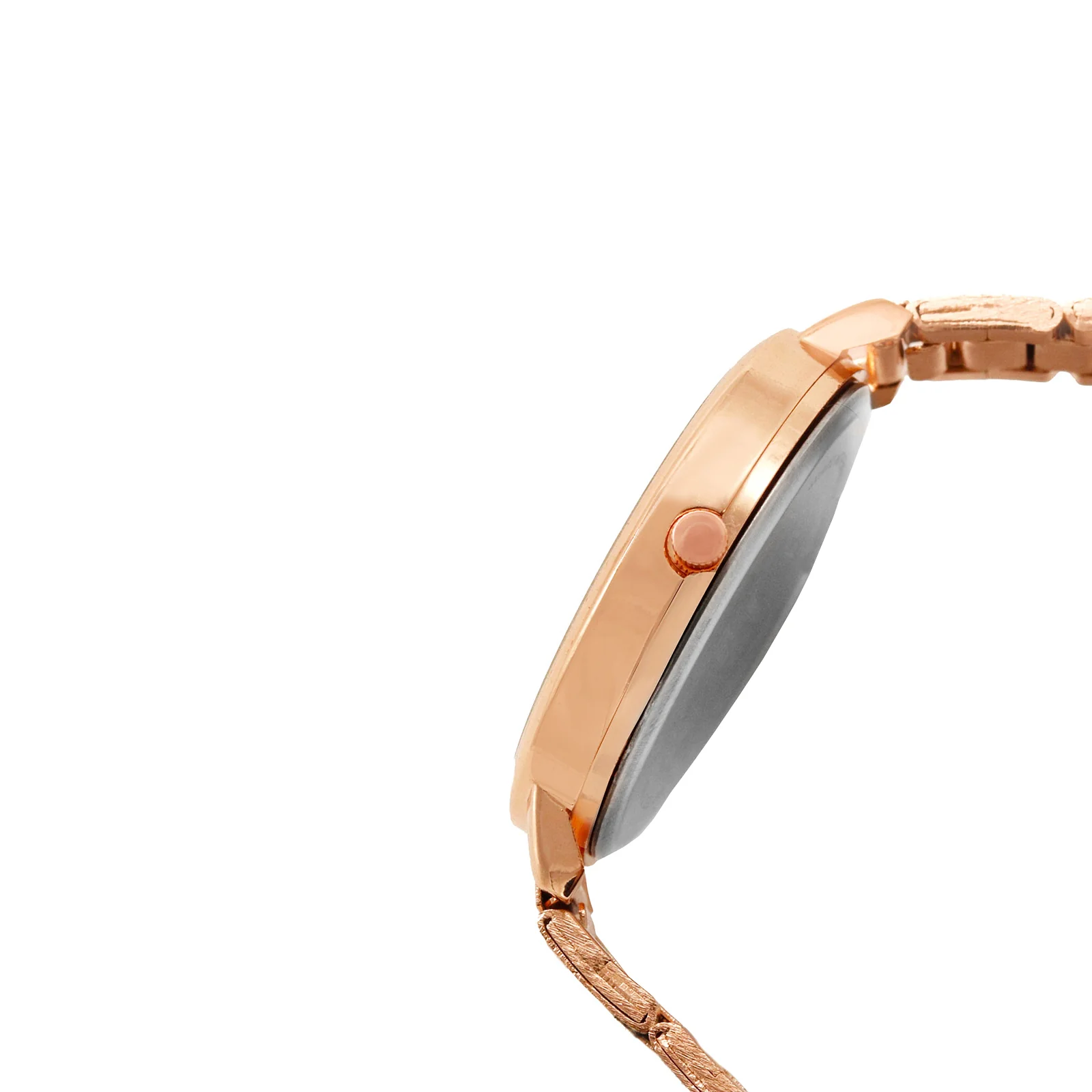 Sleek Black Large Dial Rose Gold Linked Chain Strap Women's Watch - Image 4