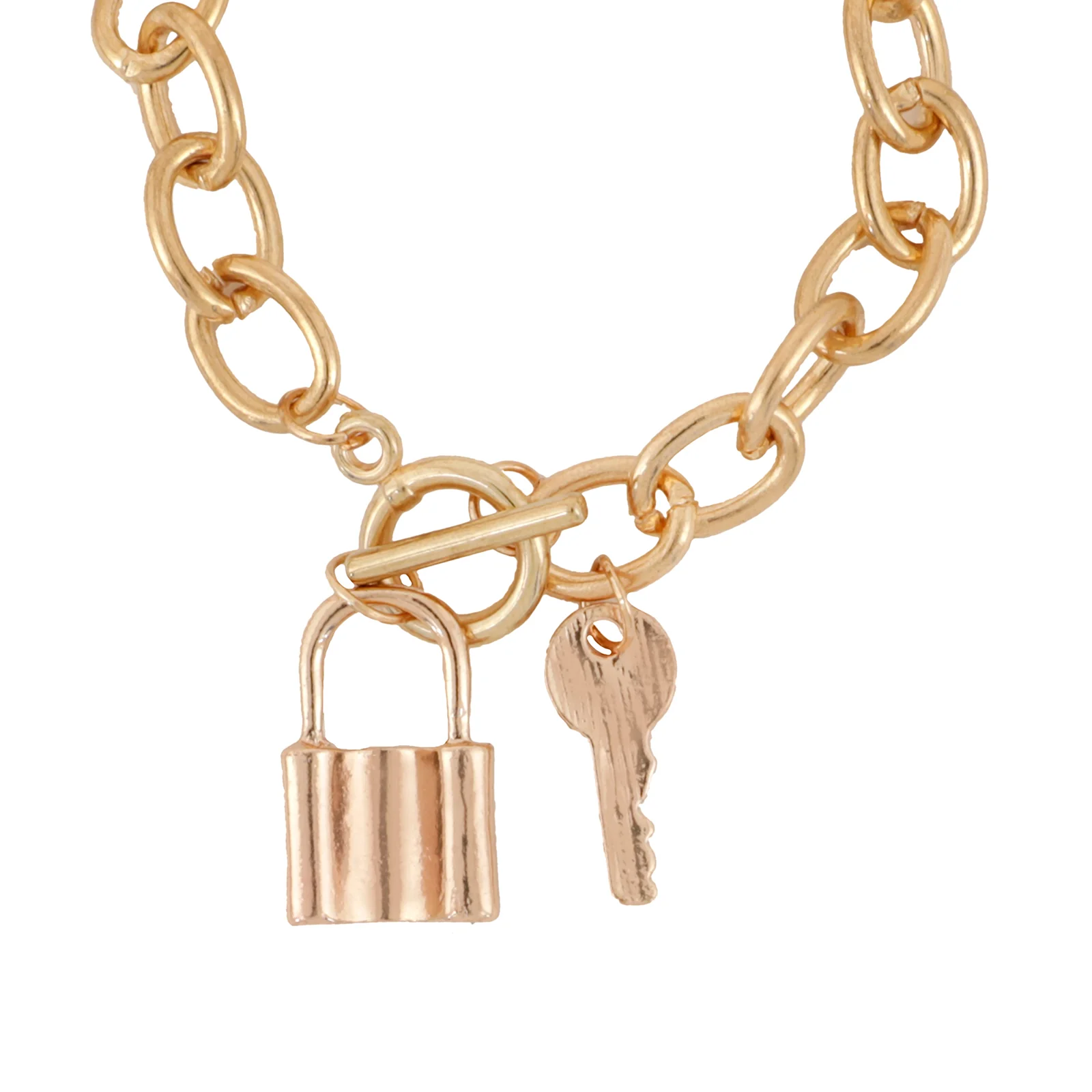 Bewitched Smitten Lock & Key Gold  Bracelet - Image 4