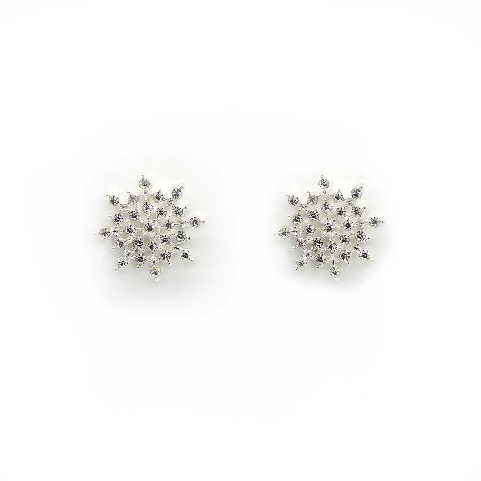 Snow Flake Silver Stud Earrings - Image 2