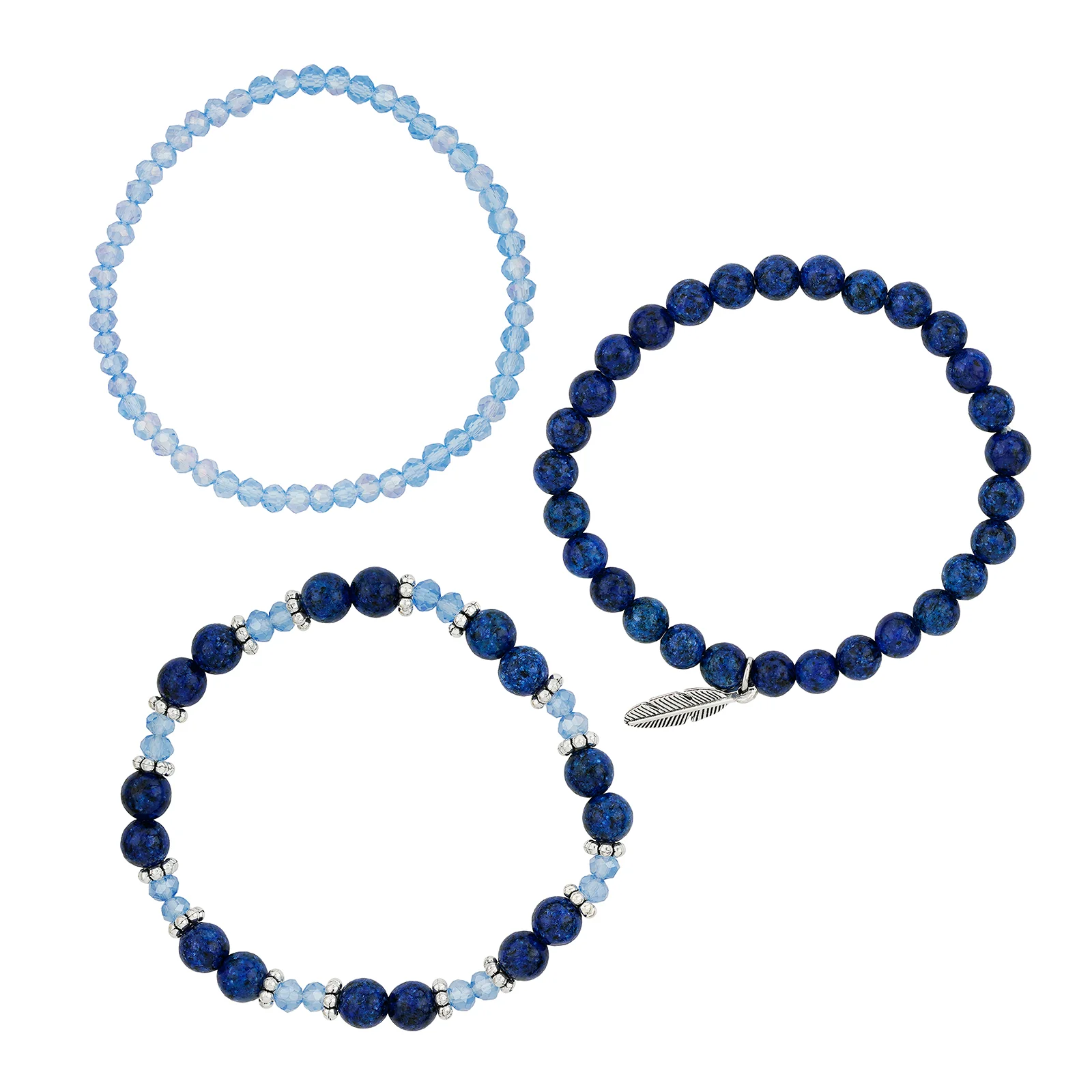 Snow On The Beach Blue Beaded Bracelet - Image 3