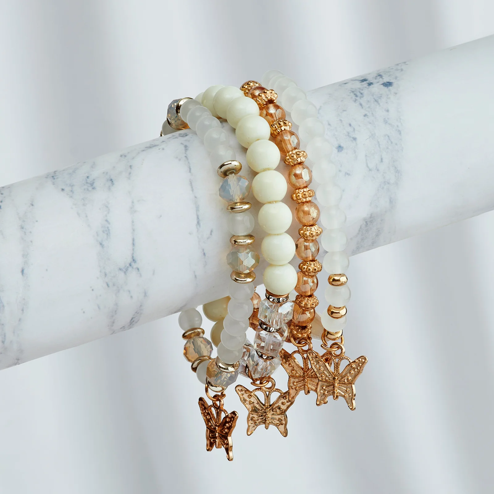 So High School Cream Beaded Bracelet - Image 2
