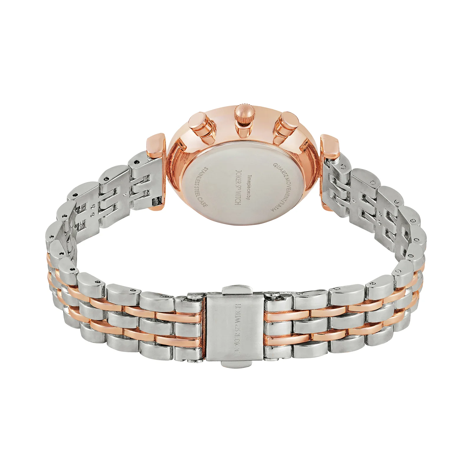 Solace Rosegold Sunray Crystal Glass Small Dial Dualtone Metallic Strap Women's Watch - Image 6