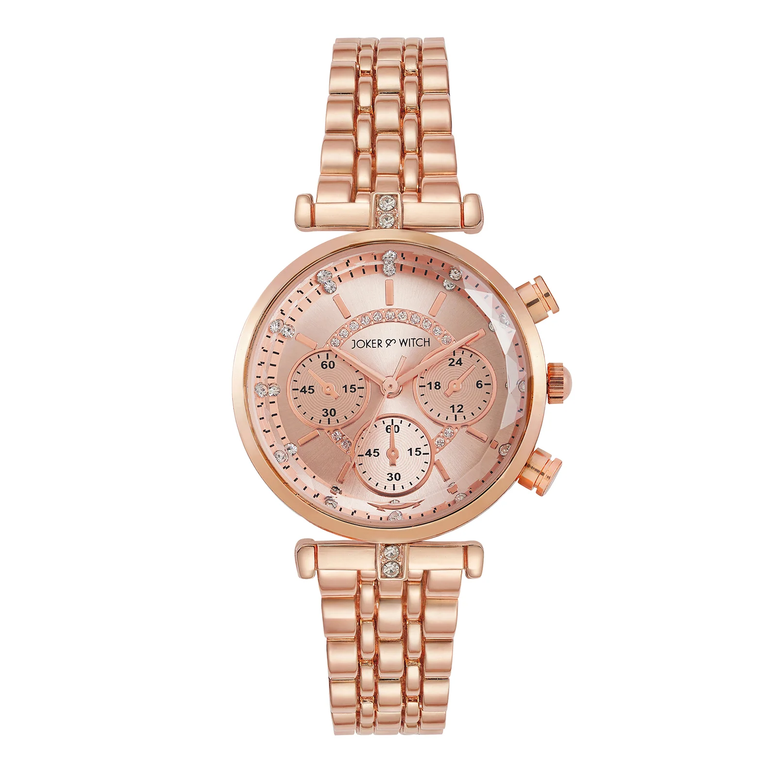 Solace Rosegold Sunray Crystal Glass Small Dial Rosegold Metallic Strap Women's Watch - Image 3