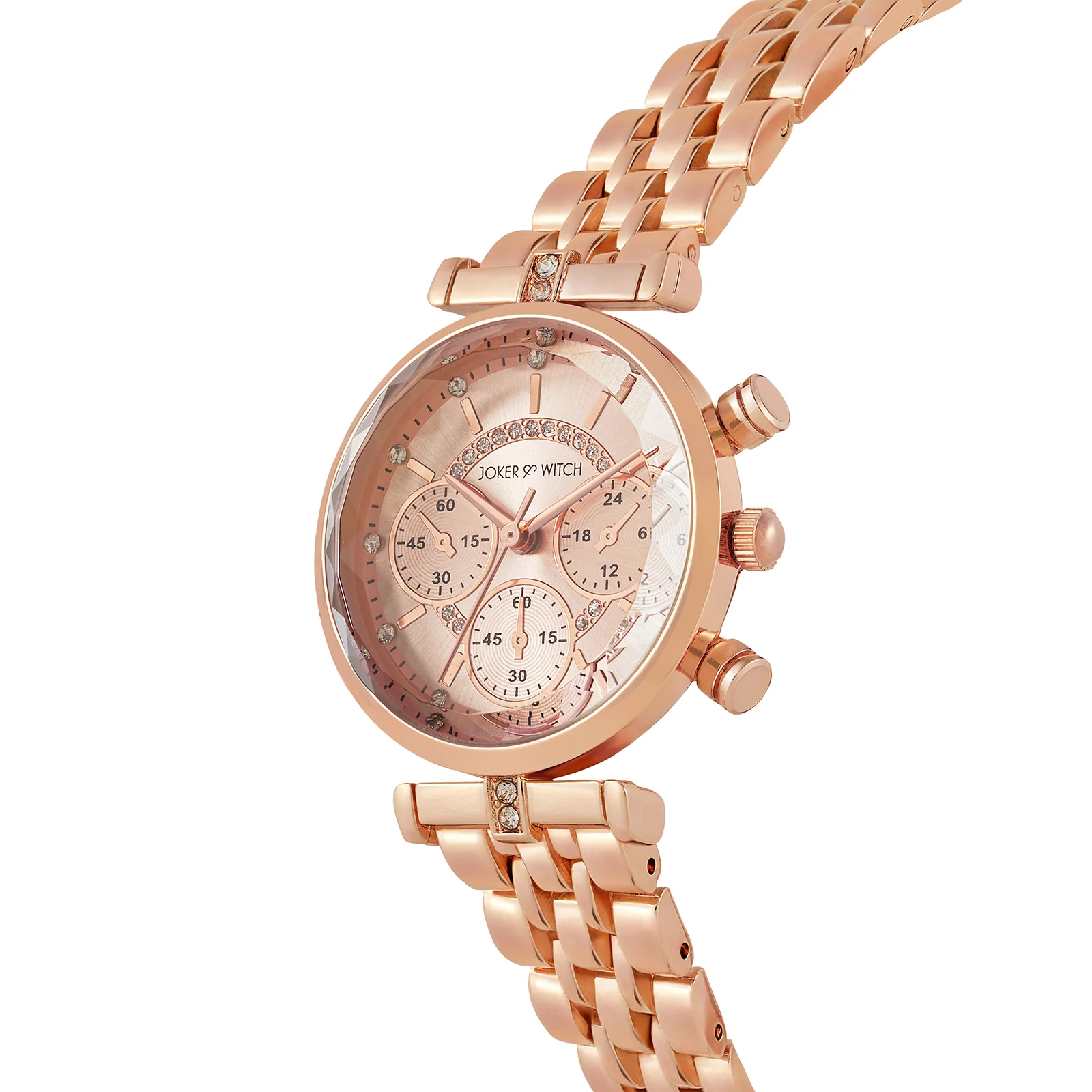 Solace Rosegold Sunray Crystal Glass Small Dial Rosegold Metallic Strap Women's Watch - Image 4