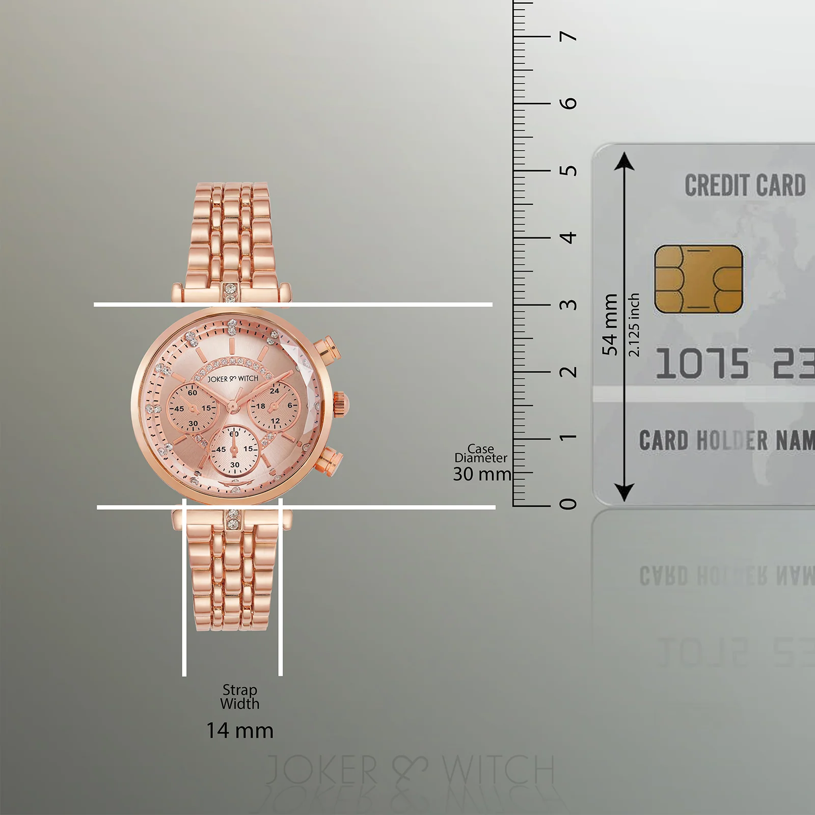 Solace Rosegold Sunray Crystal Glass Small Dial Rosegold Metallic Strap Women's Watch - Image 7