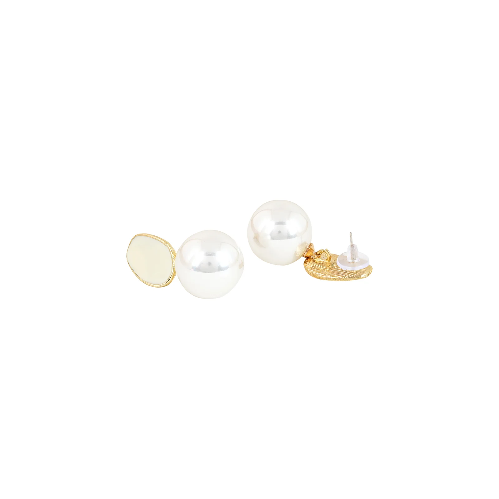 Soleil Gold And White Pearl Earring - Image 5
