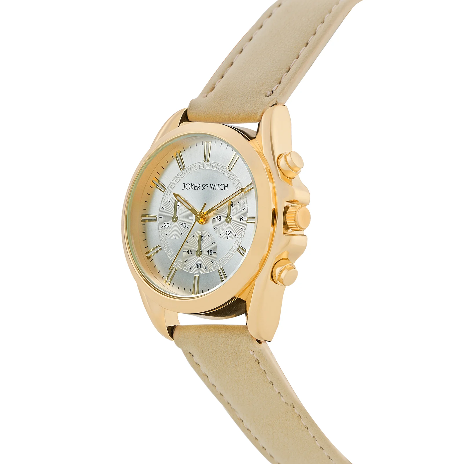 Soleil Silver Medium Dial Beige PU Strap Women's Watch - Image 4