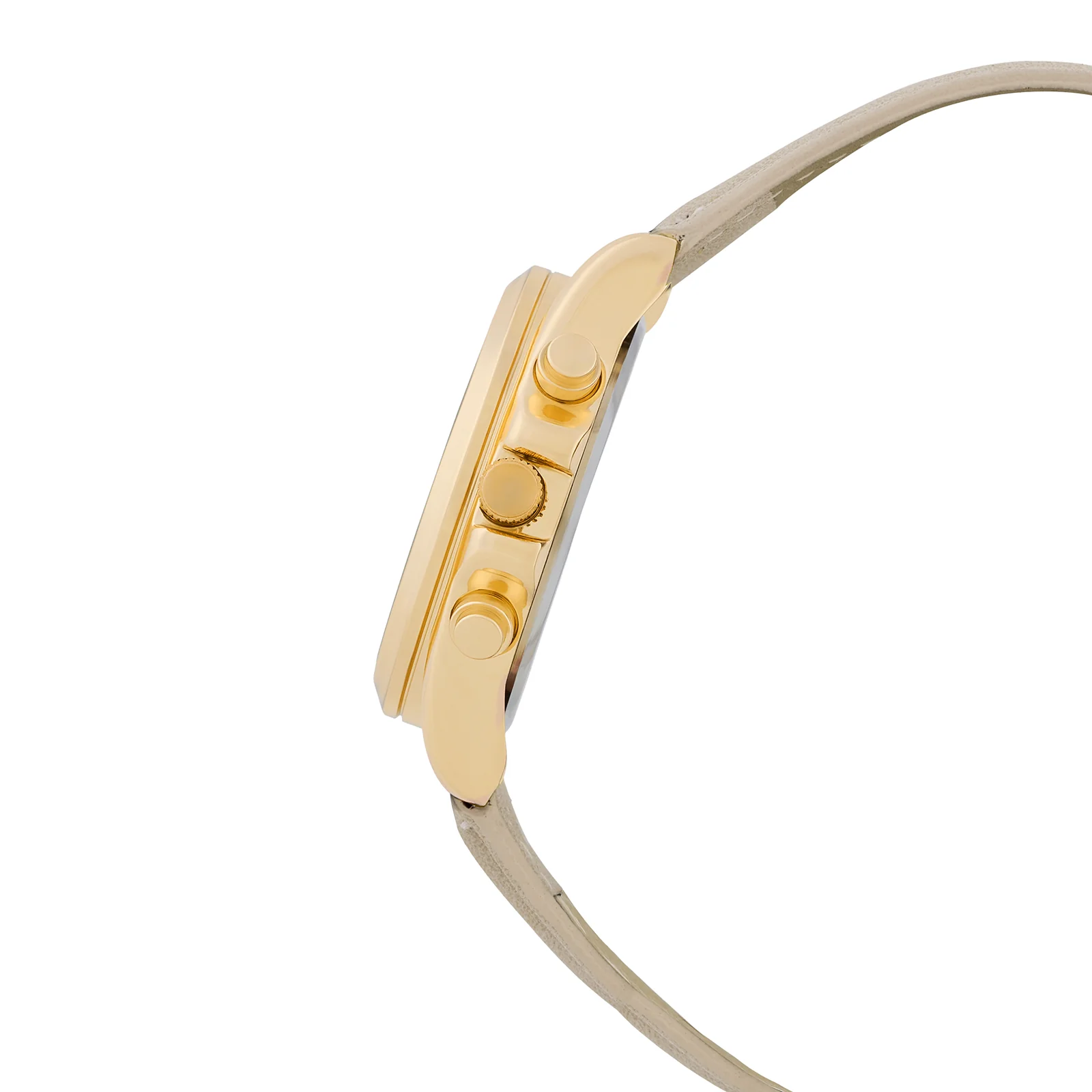 Soleil Silver Medium Dial Beige PU Strap Women's Watch - Image 5
