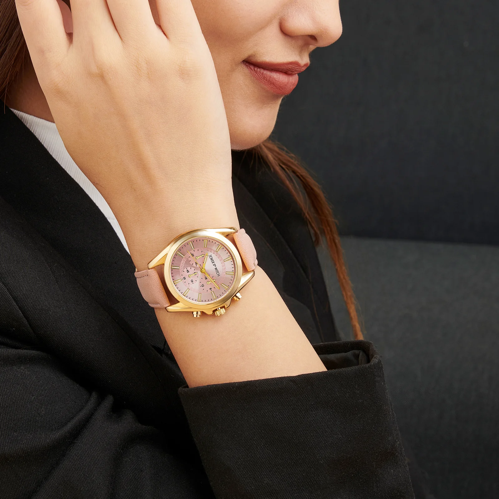 Soleil Pink Medium Dial PU Strap Women's Watch - Image 2