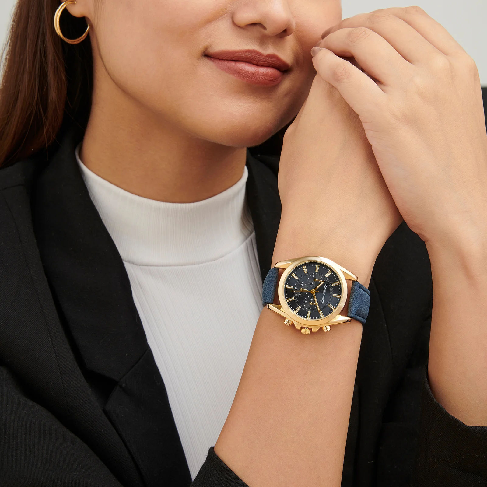 Soleil Blue Medium Dial PU Strap Women's Watch - Image 2