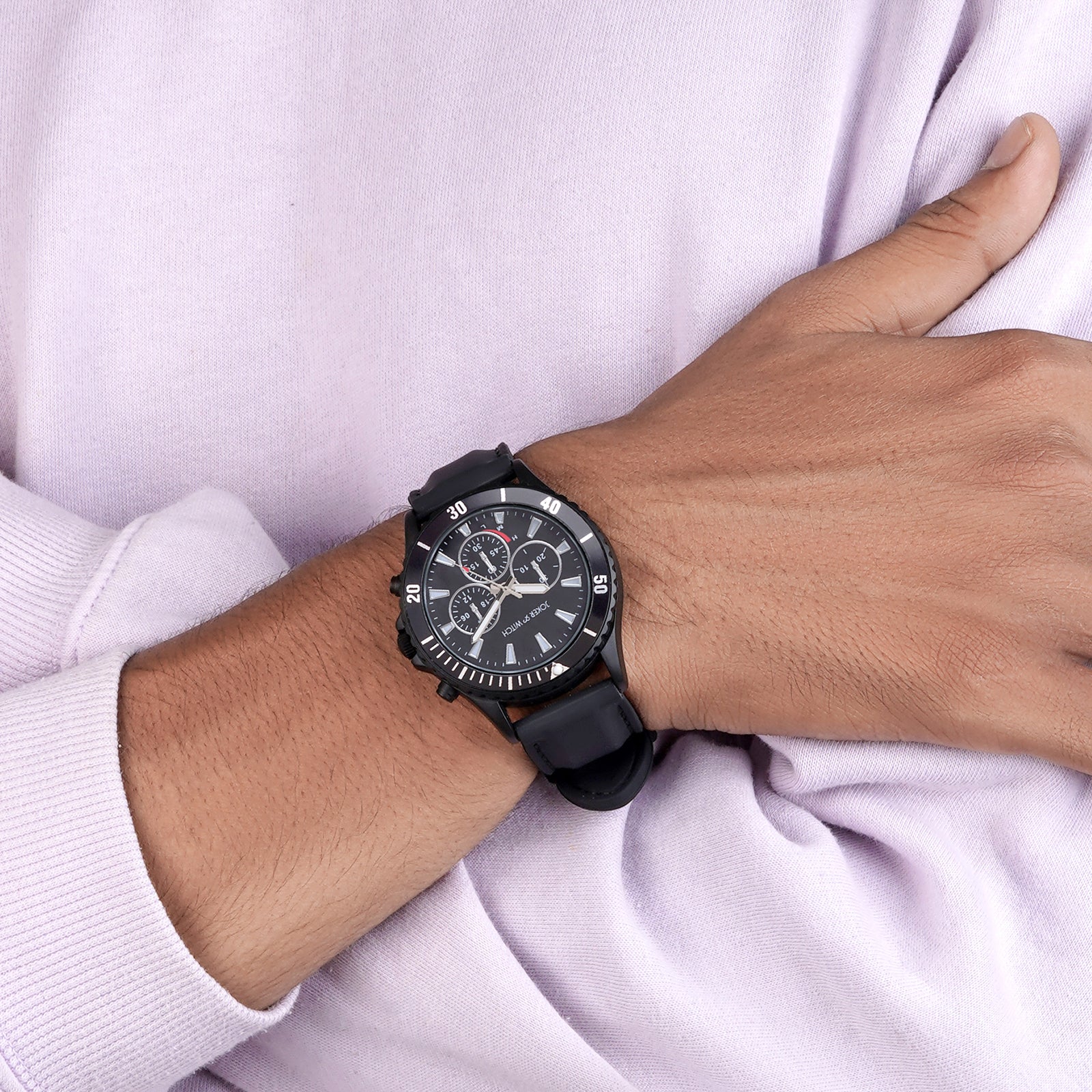 Spacey Black XLarge Dial Silicone Strap Men's Watch - Image 5