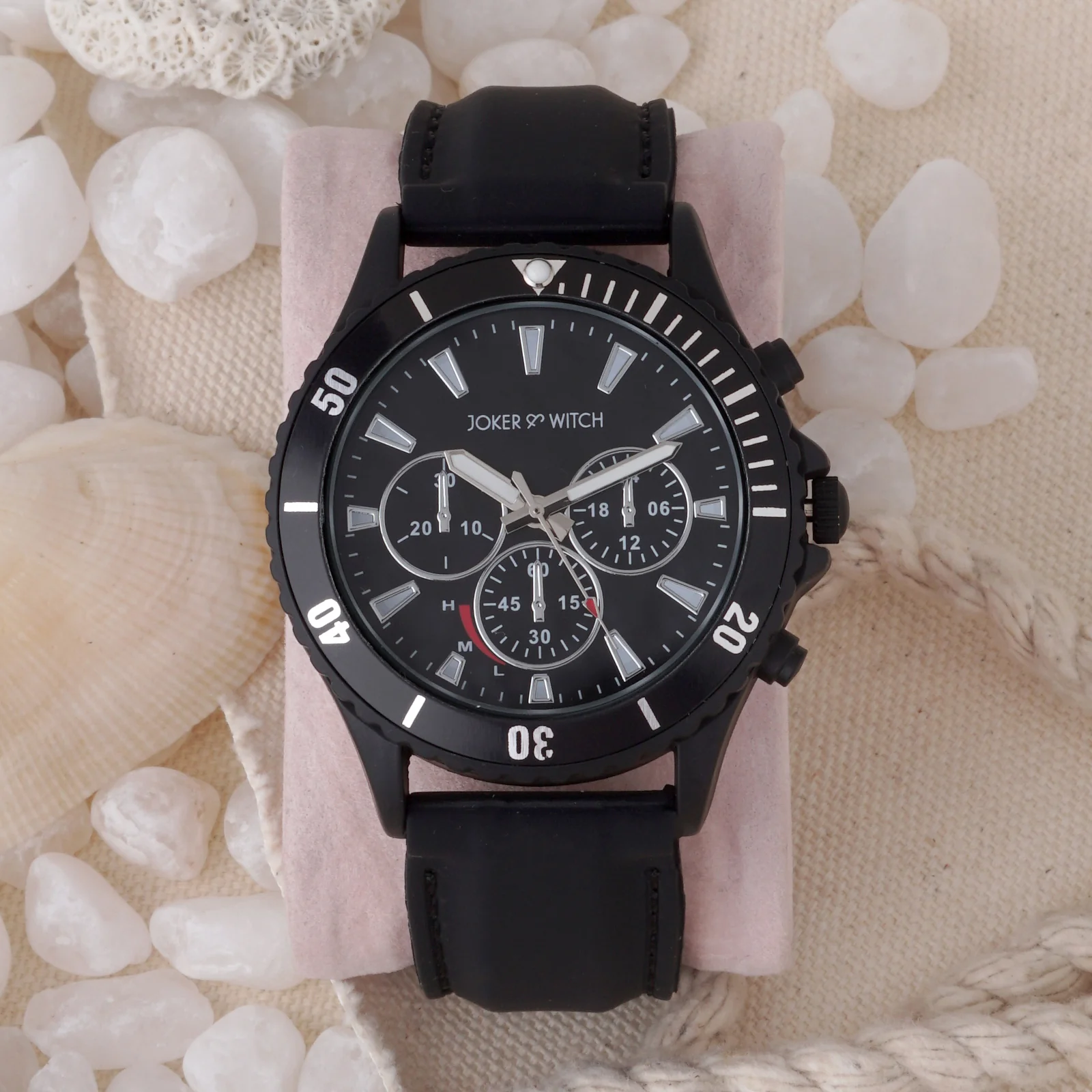 Spacey Black XLarge Dial Silicone Strap Men's Watch - Image 6