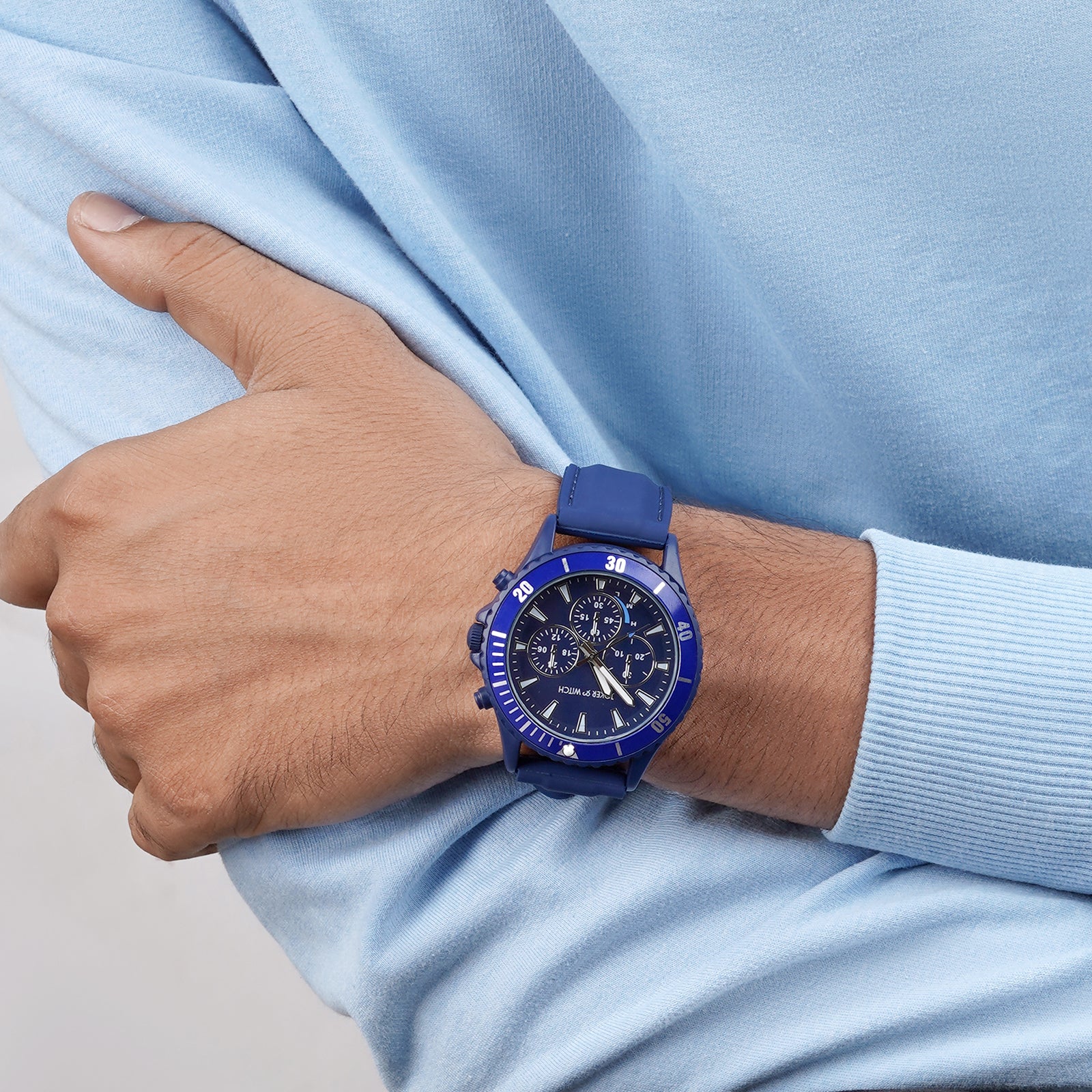Spacey Blue XLarge Dial Silicone Strap Men's Watch - Image 3