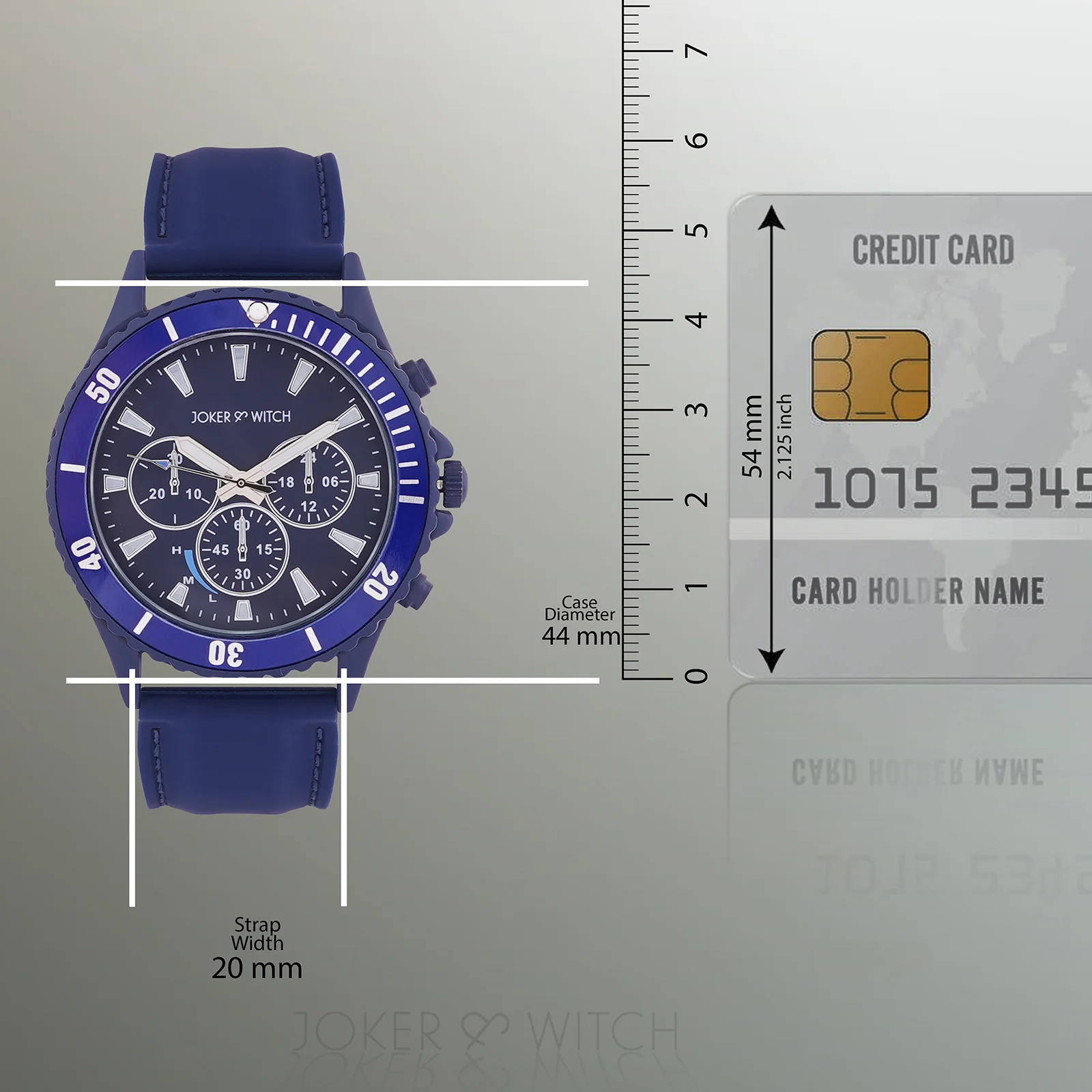 Spacey Blue XLarge Dial Silicone Strap Men's Watch - Image 8